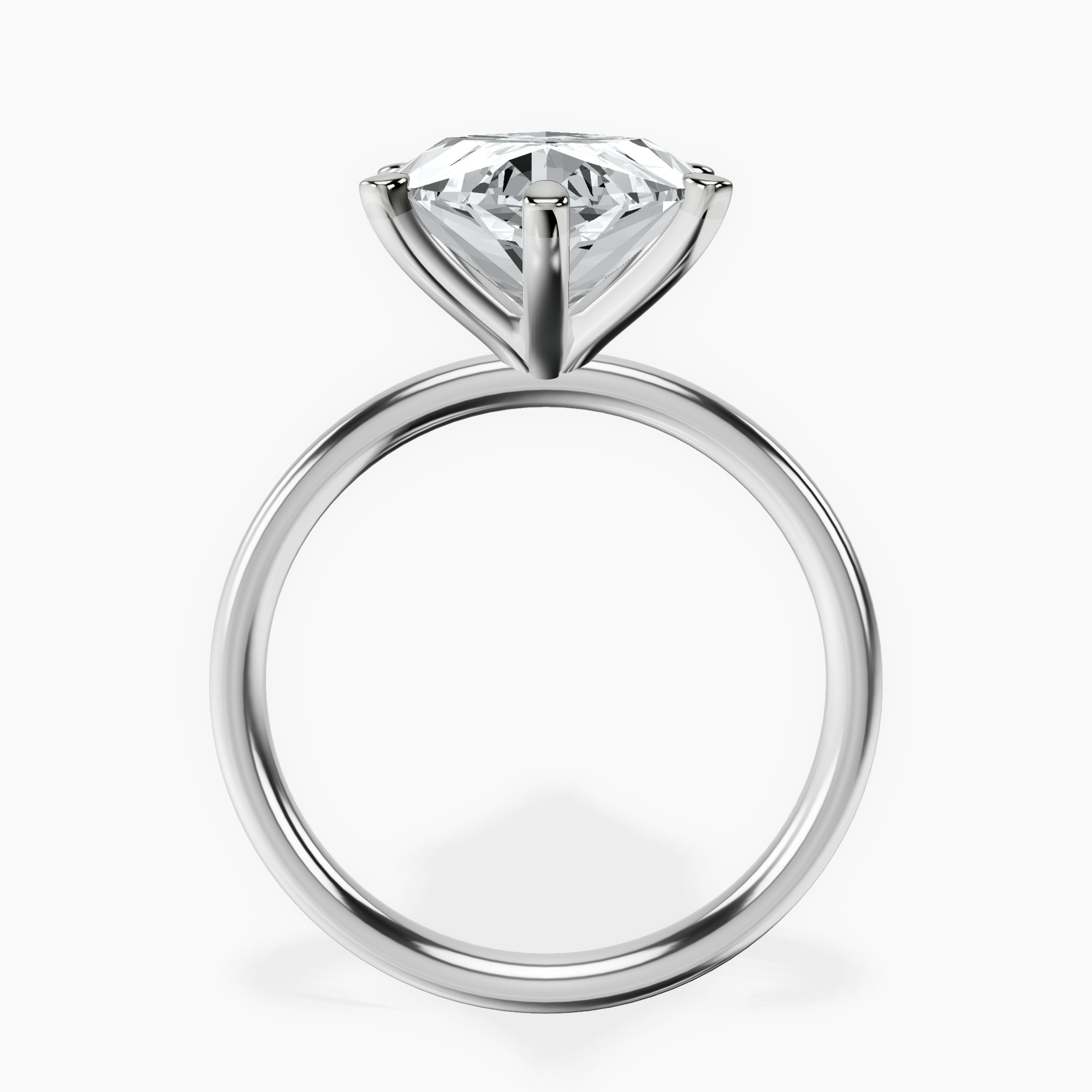 Platinum Six Prong Solitaire 2mm Lab Diamond Ring side right image one