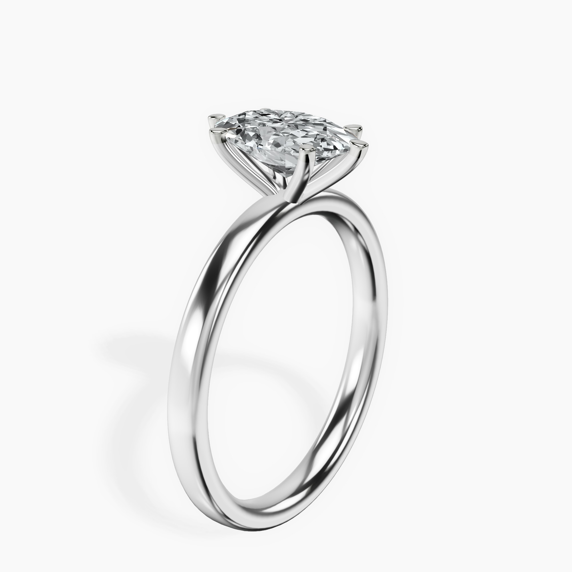 1.37 ct. oval Six Prong Ring in platinum standing product image one