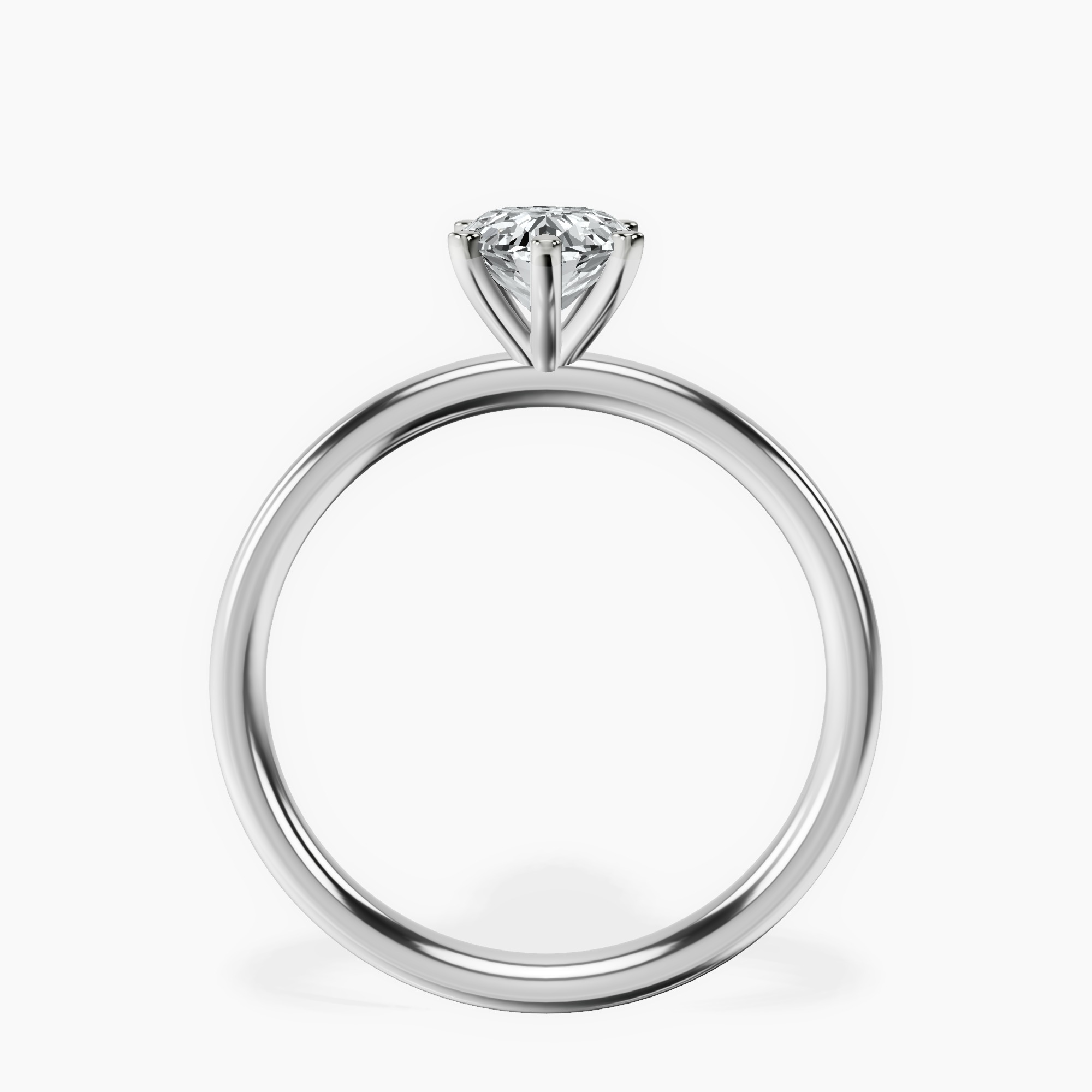 1.37 ct. oval Six Prong Ring in platinum side right image one