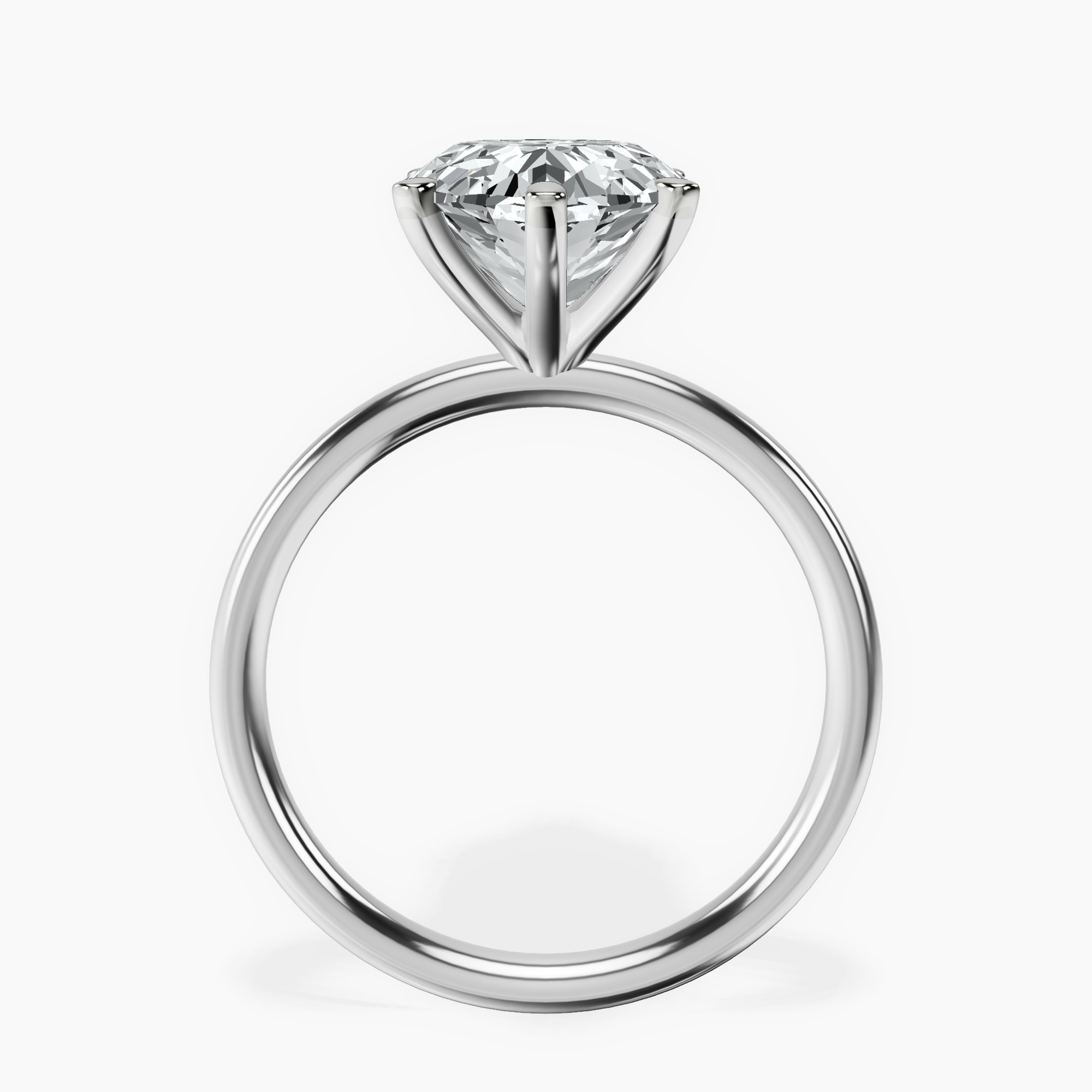 Platinum Six Prong Solitaire 2mm Lab Diamond Ring side right image one