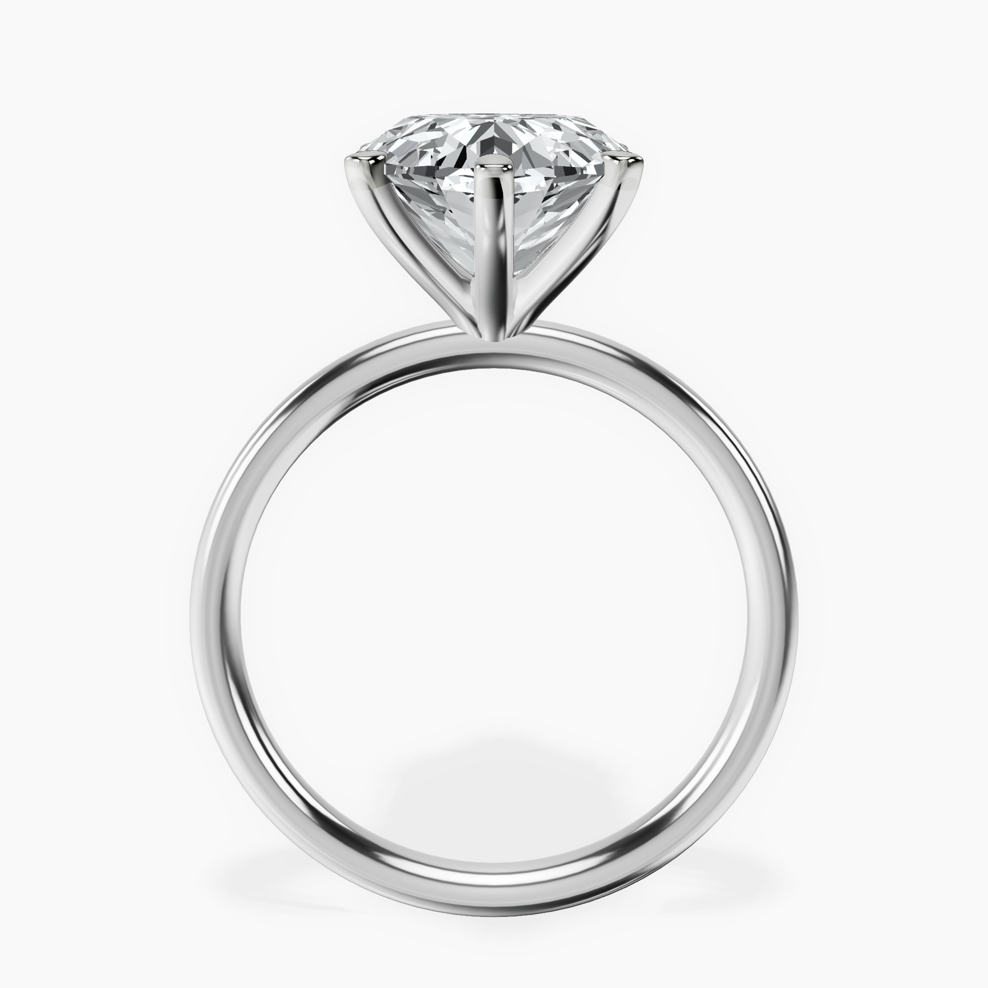 Platinum Six Prong Solitaire 2mm Lab Diamond Ring side right image one