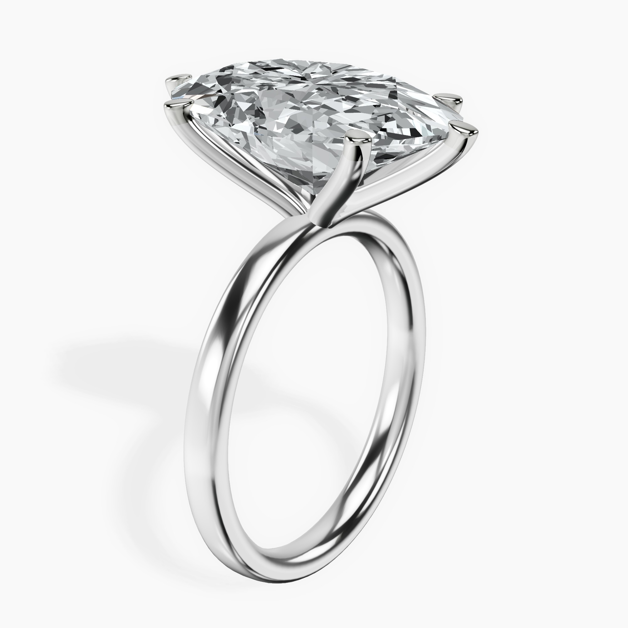 Platinum Six Prong Solitaire 2mm Lab Diamond Ring standing product image one