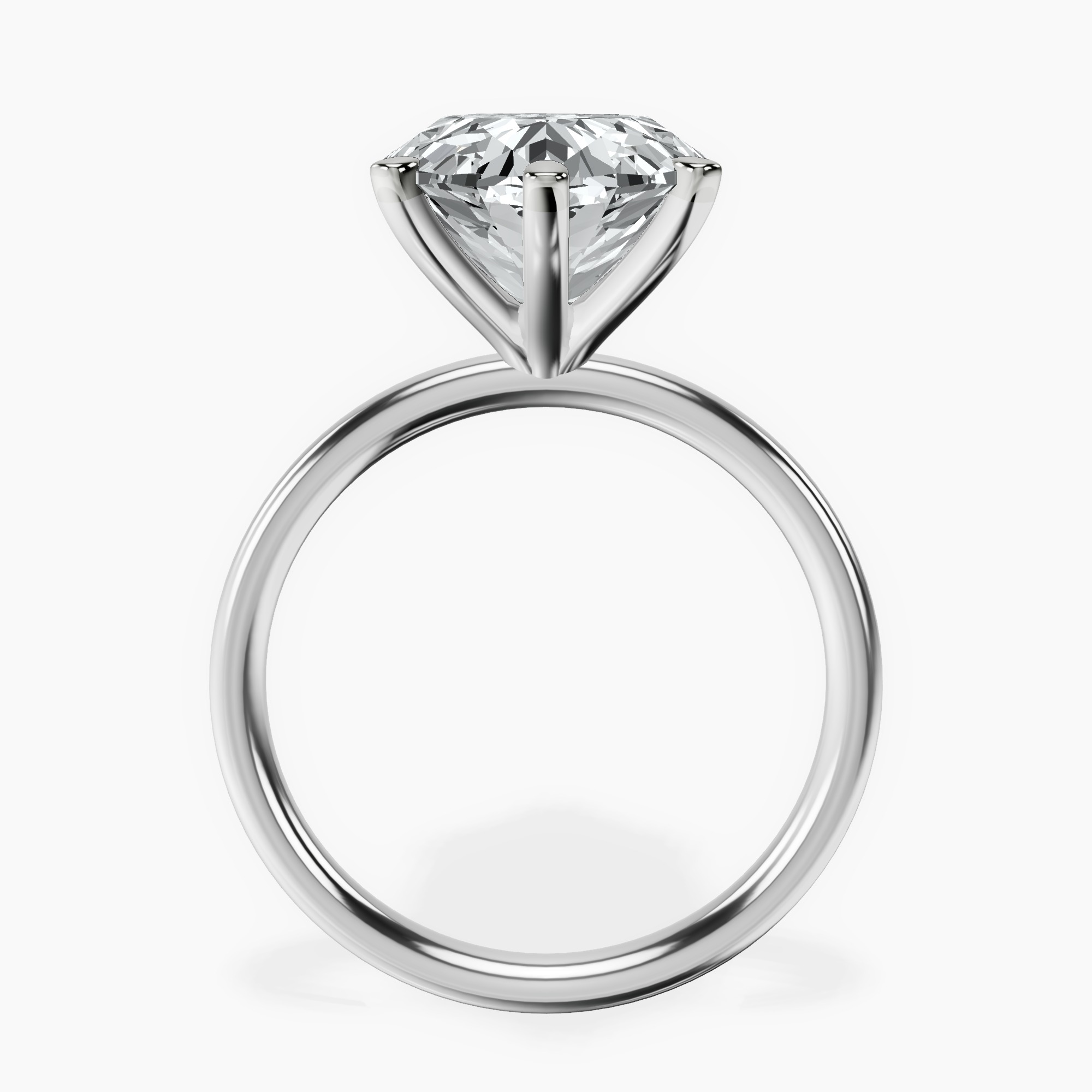 Platinum Six Prong Solitaire 2mm Lab Diamond Ring side right image one