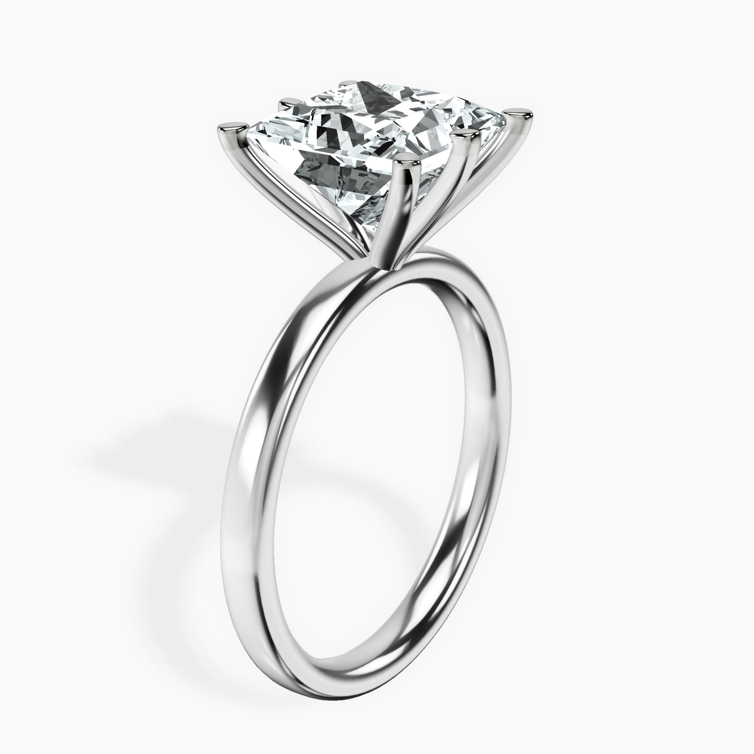 Platinum Six Prong Solitaire 2mm Lab Diamond Ring standing product image one