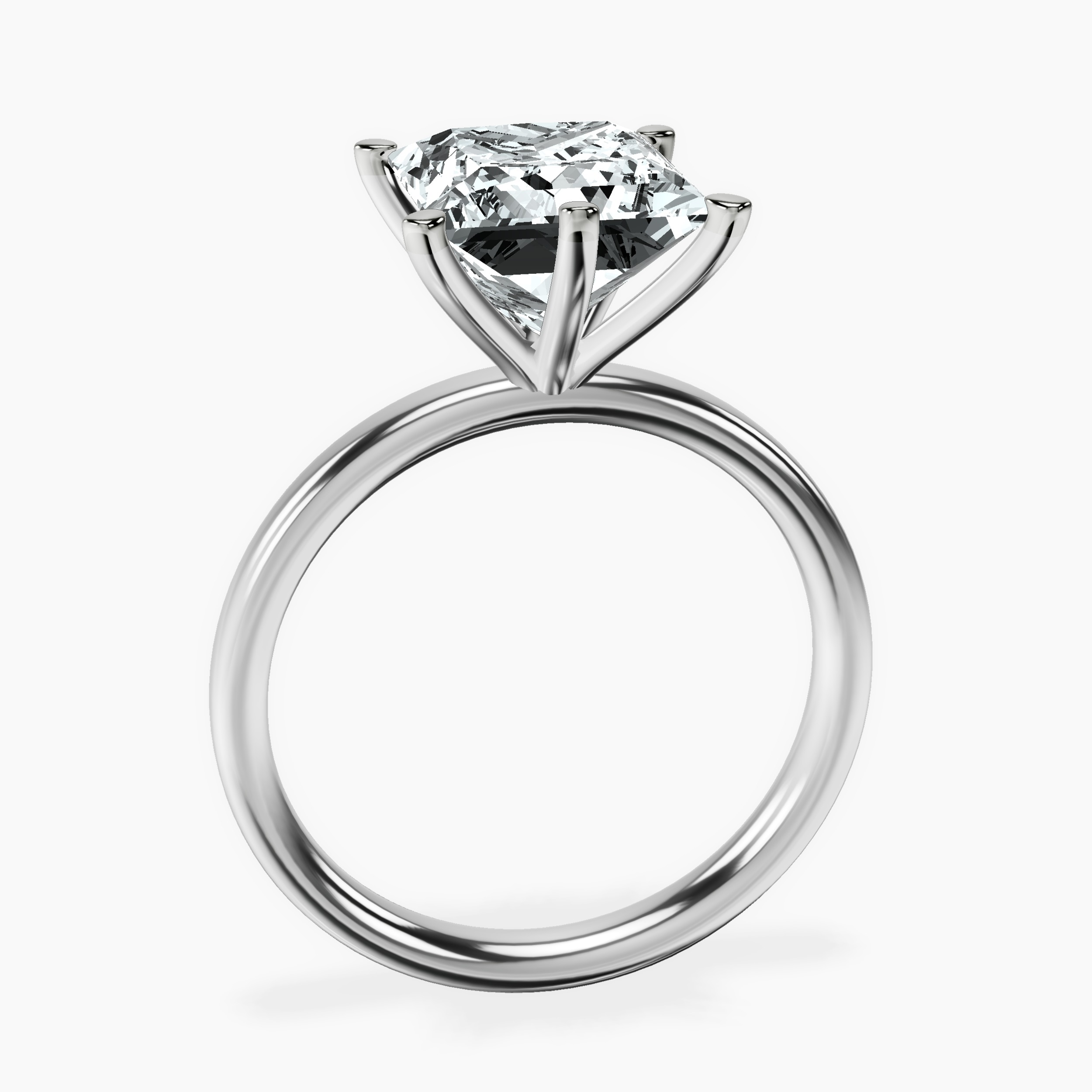 Platinum Six Prong Solitaire 2mm Lab Diamond Ring side right image one