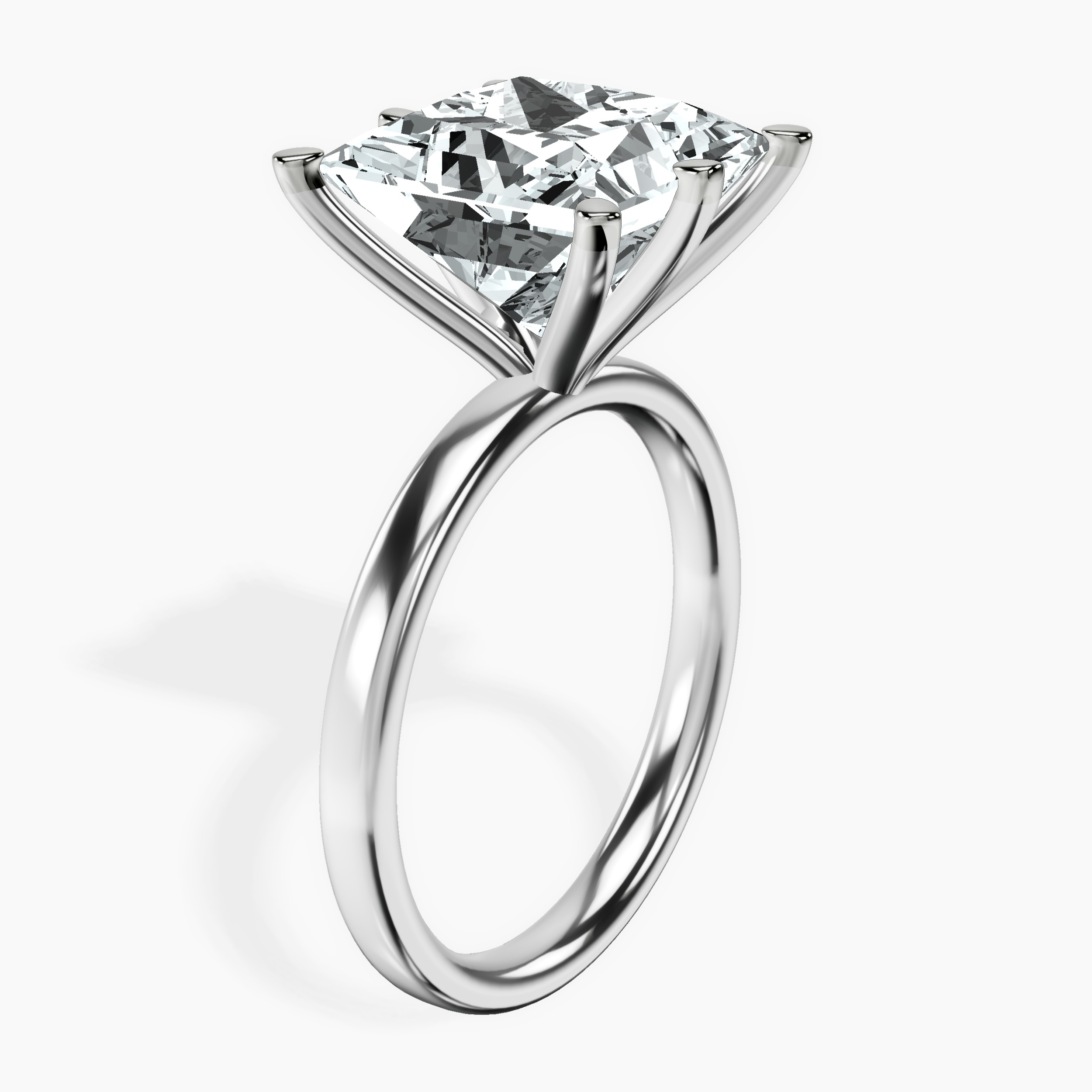 Platinum Six Prong Solitaire 2mm Lab Diamond Ring standing product image one