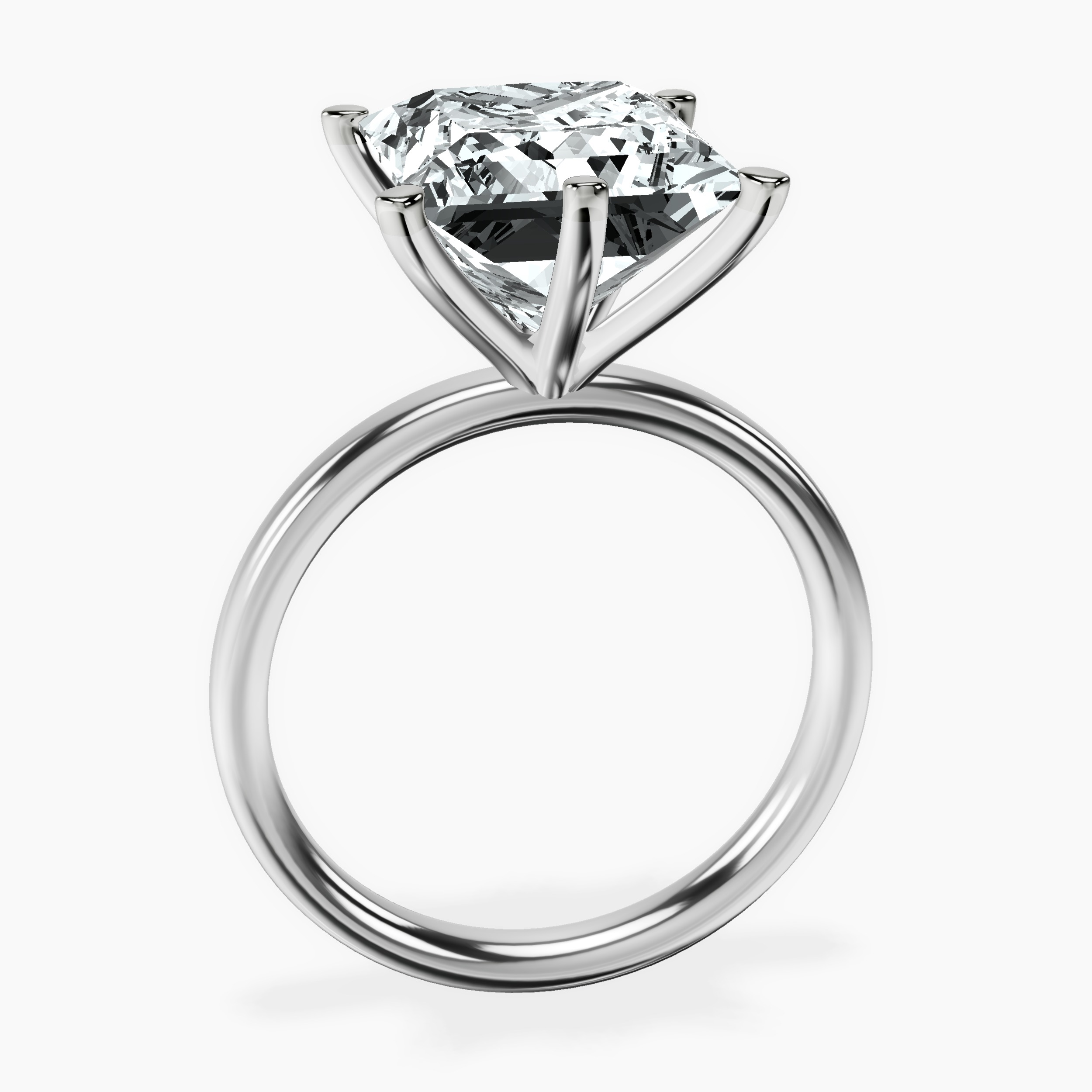 Platinum Six Prong Solitaire 2mm Lab Diamond Ring side right image one