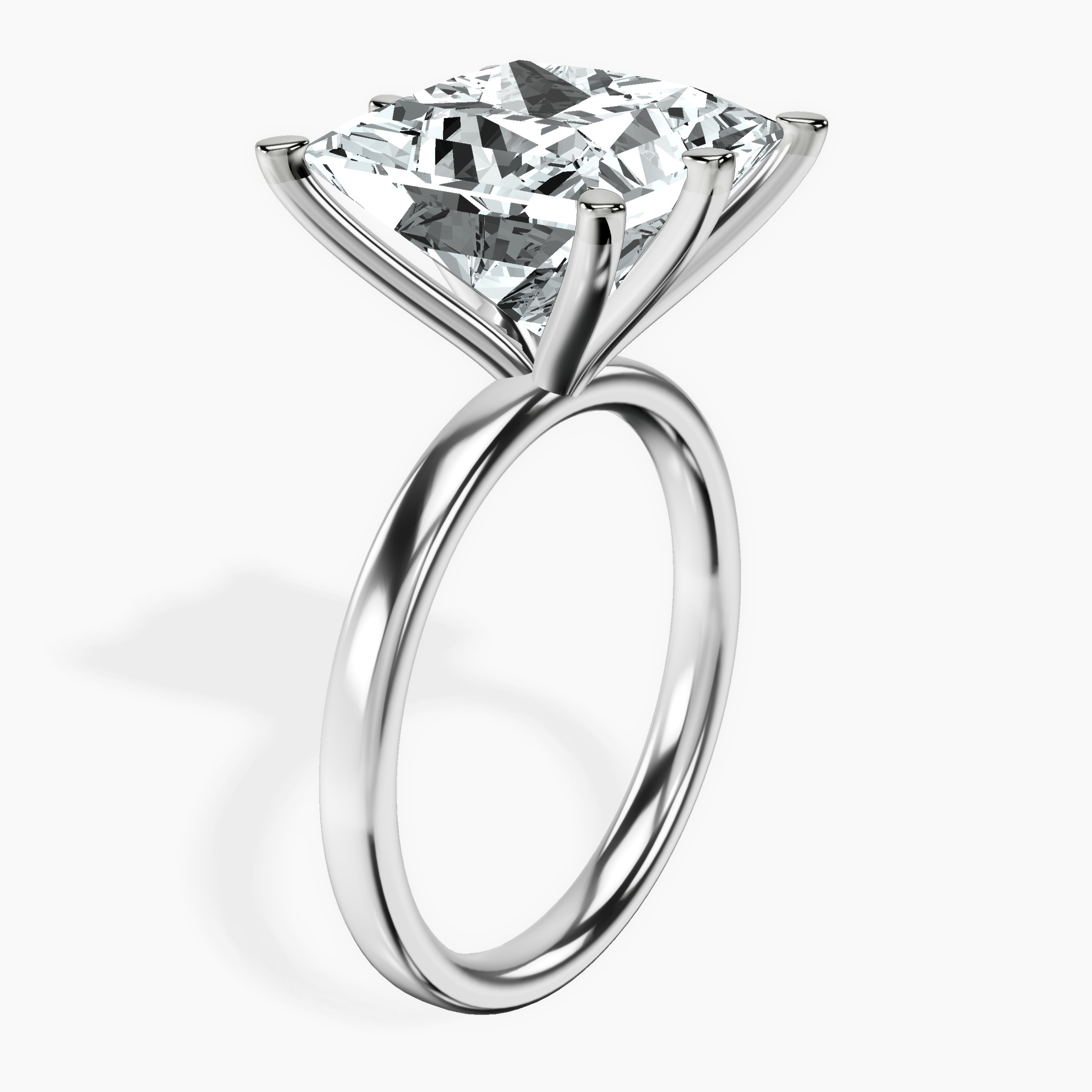Platinum Six Prong Solitaire 2mm Lab Diamond Ring standing product image one