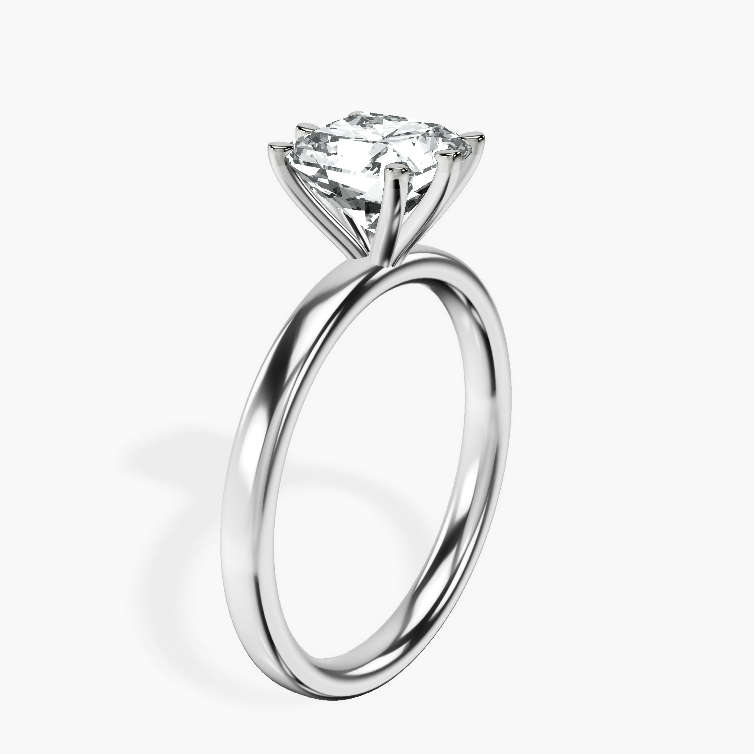 10kt White Gold Six Prong Solitaire 2mm Lab Diamond Ring standing product image one