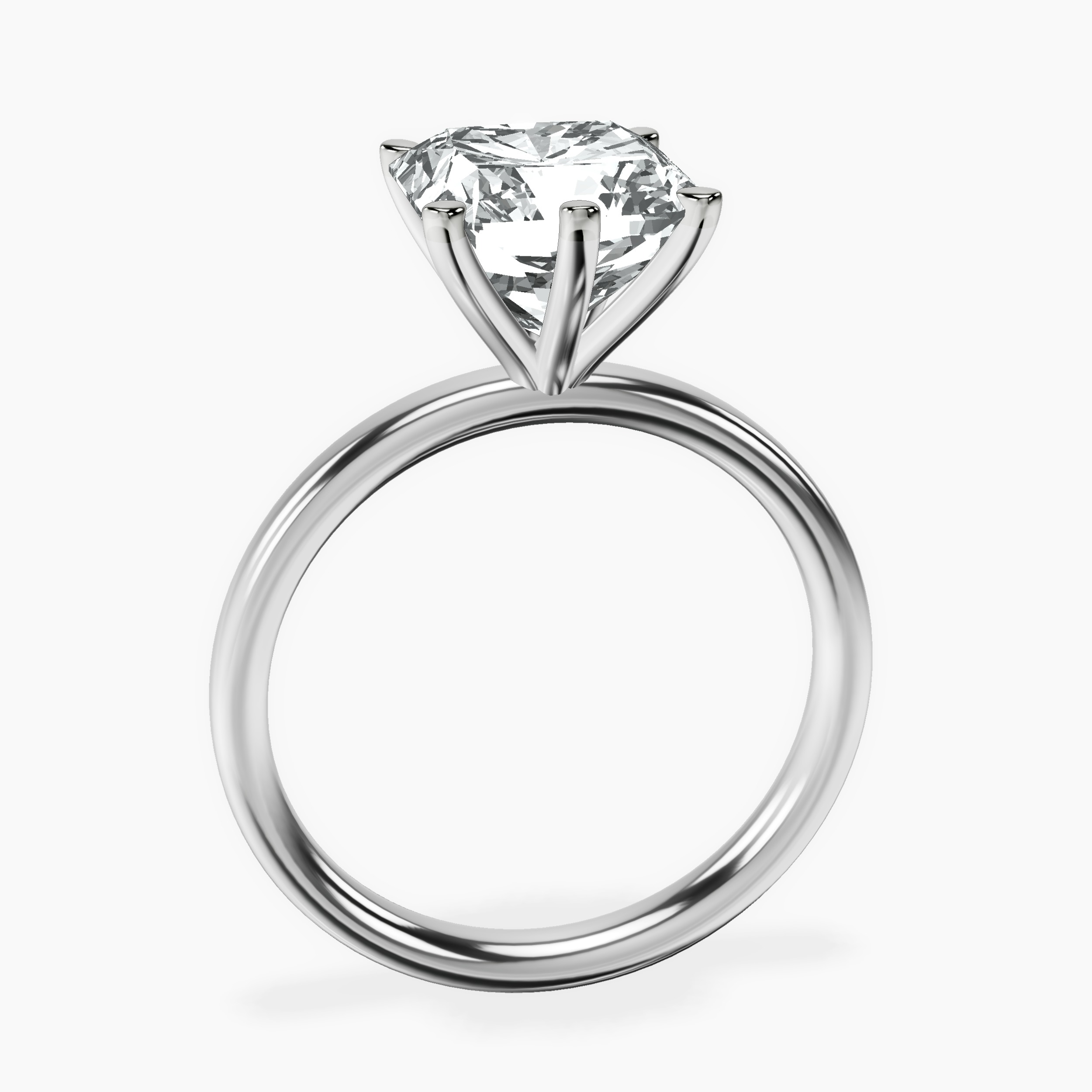 Platinum Six Prong Solitaire 2mm Lab Diamond Ring side right image one