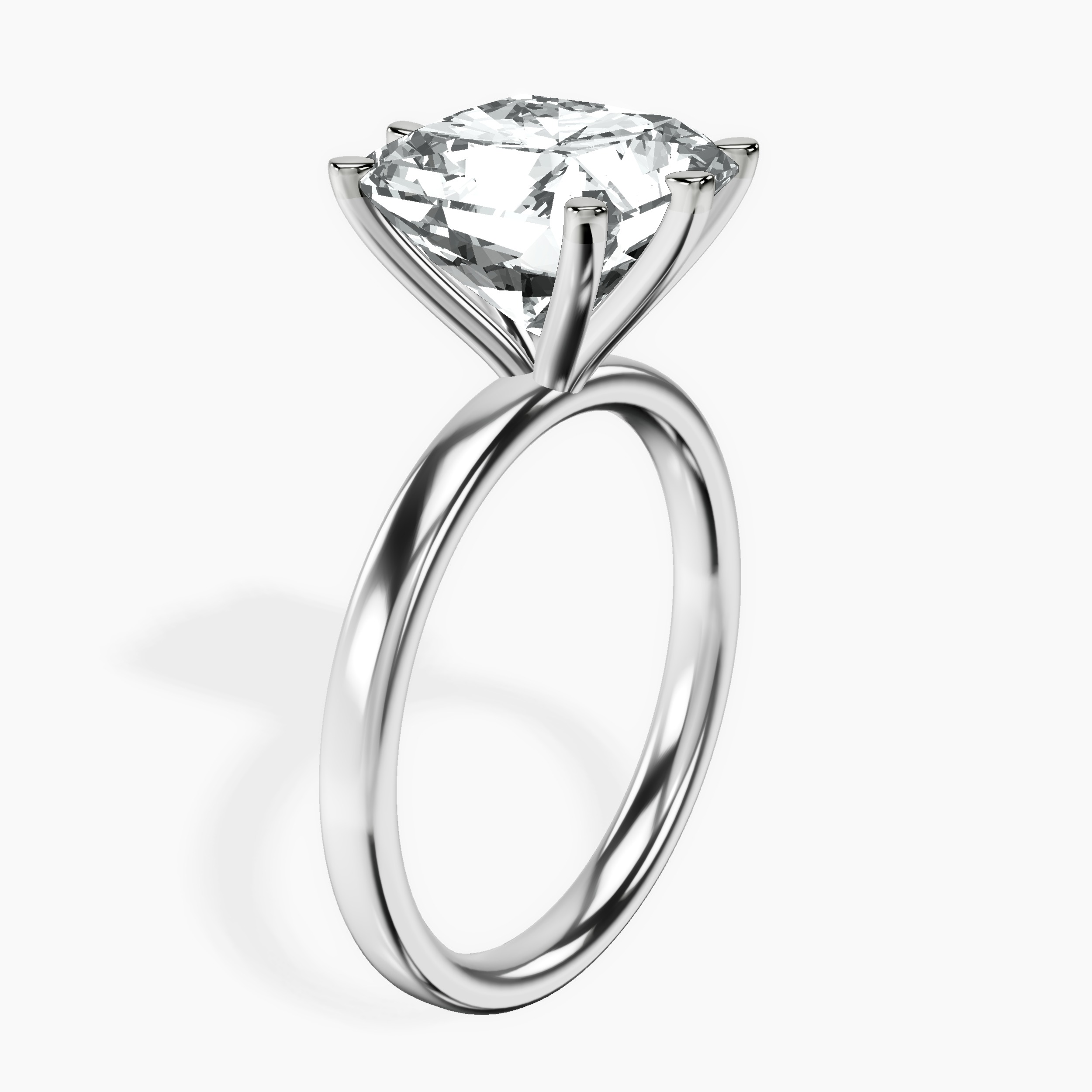 Platinum Six Prong Solitaire 2mm Lab Diamond Ring standing product image one