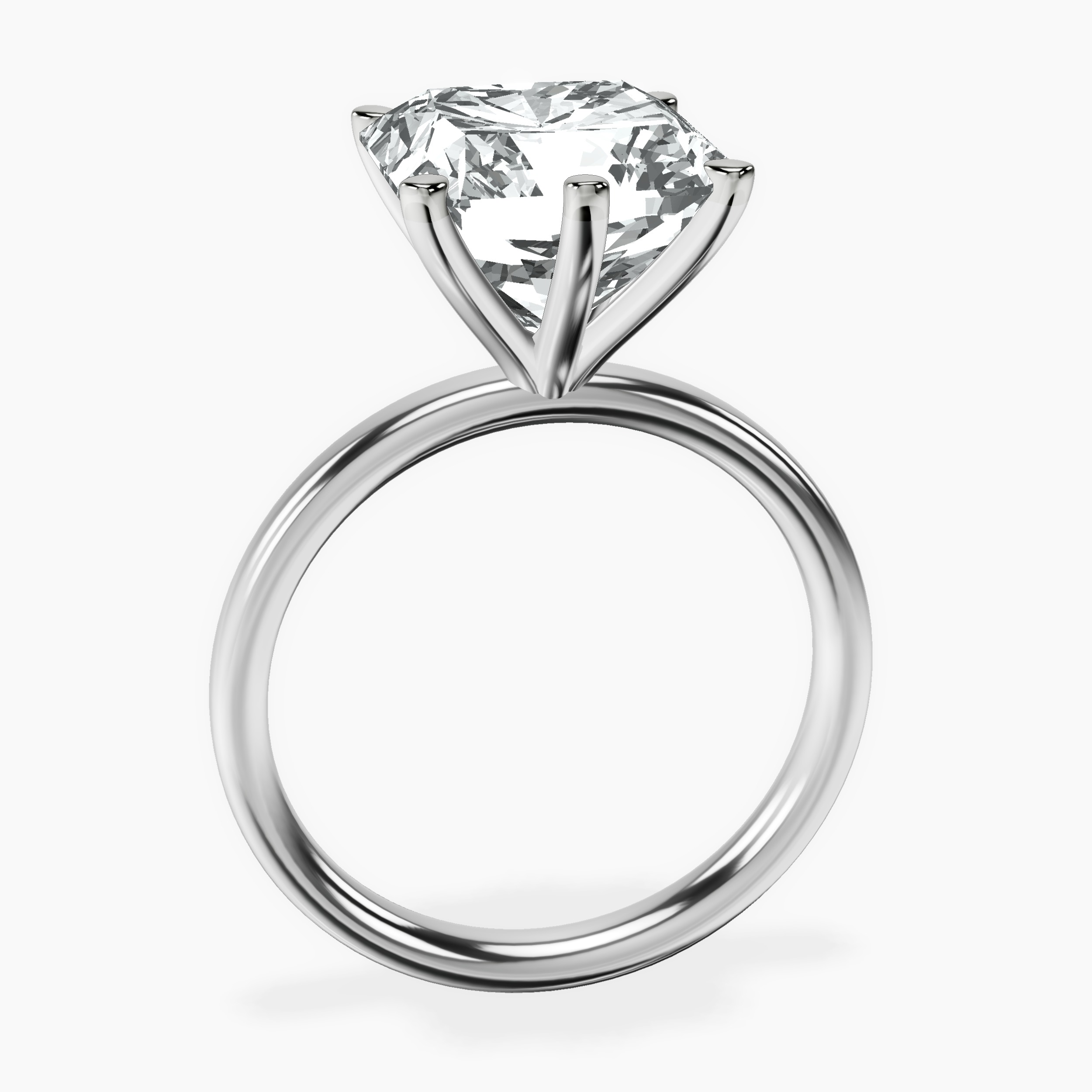 Platinum Six Prong Solitaire 2mm Lab Diamond Ring side right image one