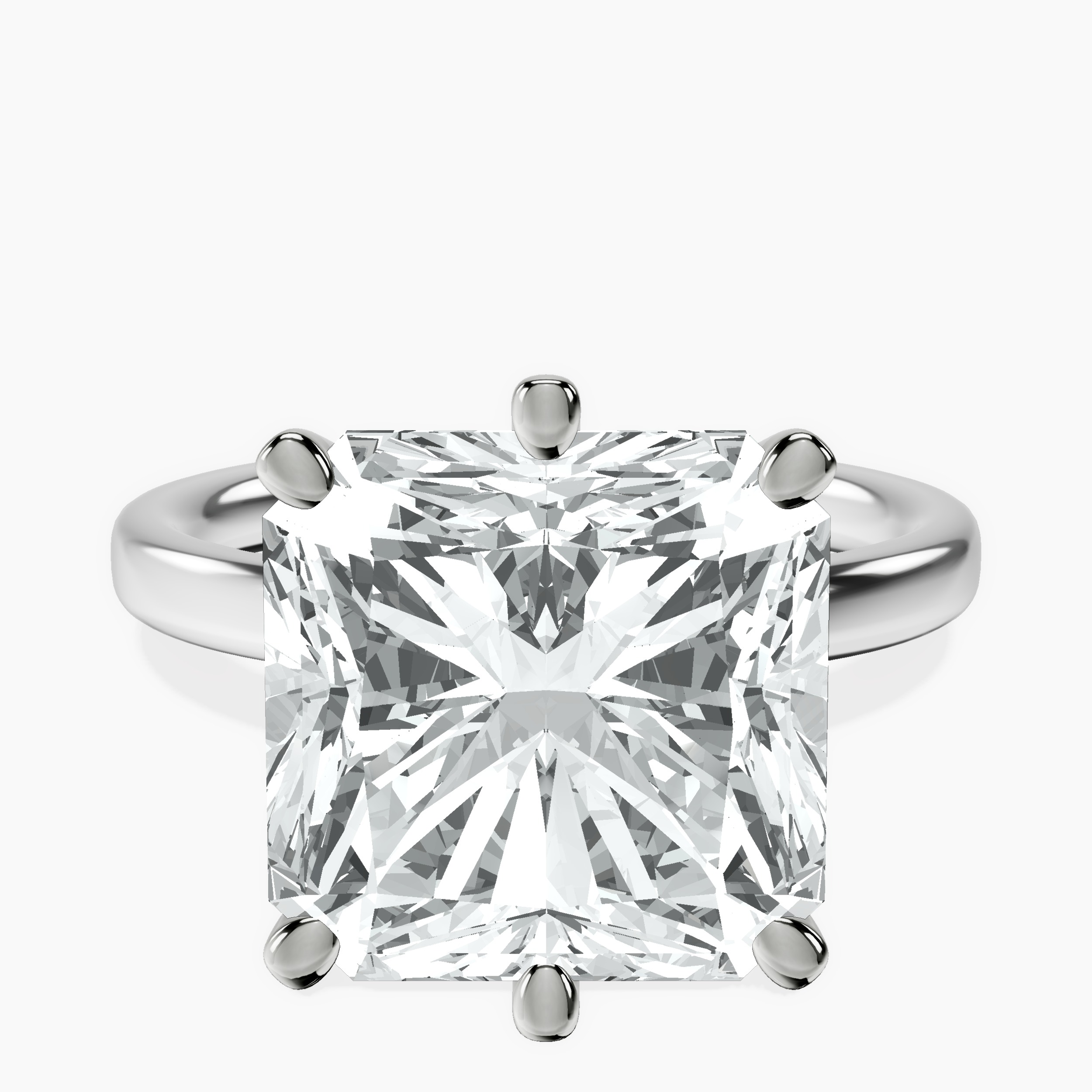 Platinum Six Prong Solitaire 2mm Lab Diamond Ring front image