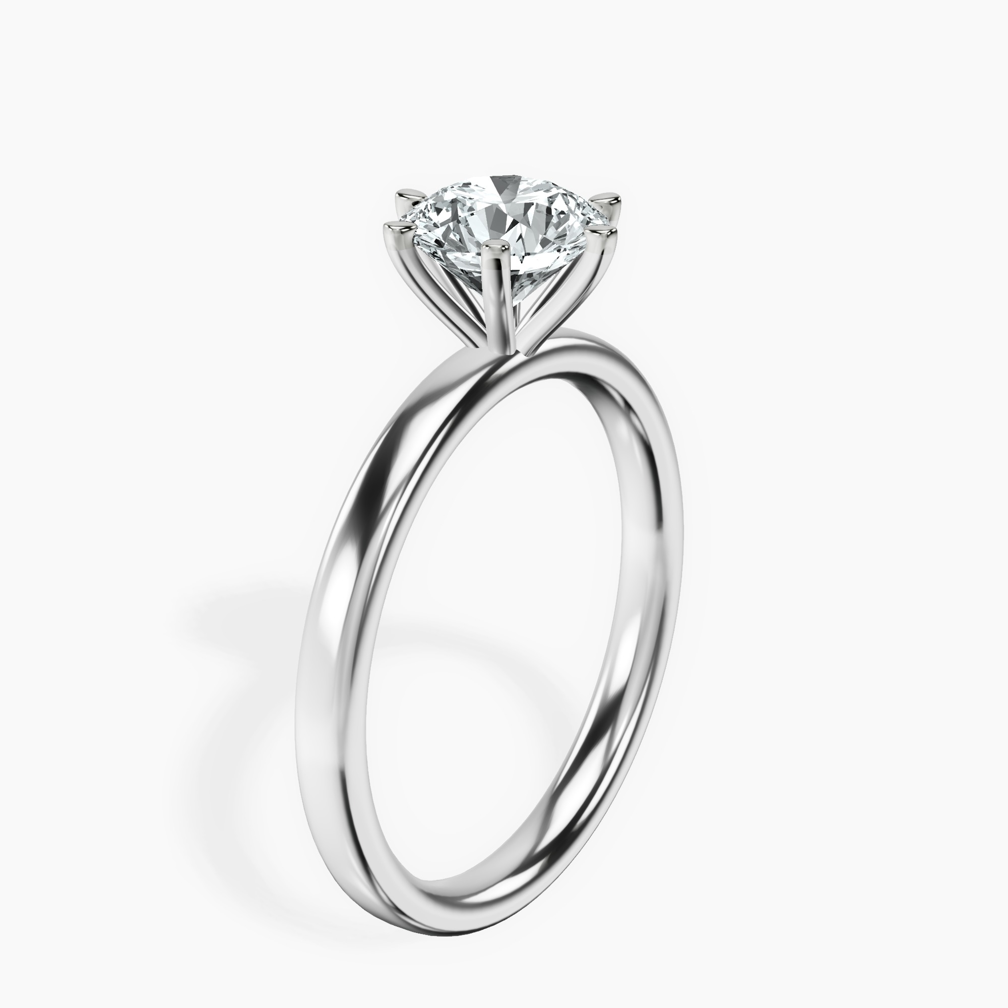 1.39 ct. round Six Prong Ring in 14kt white gold standing product image one