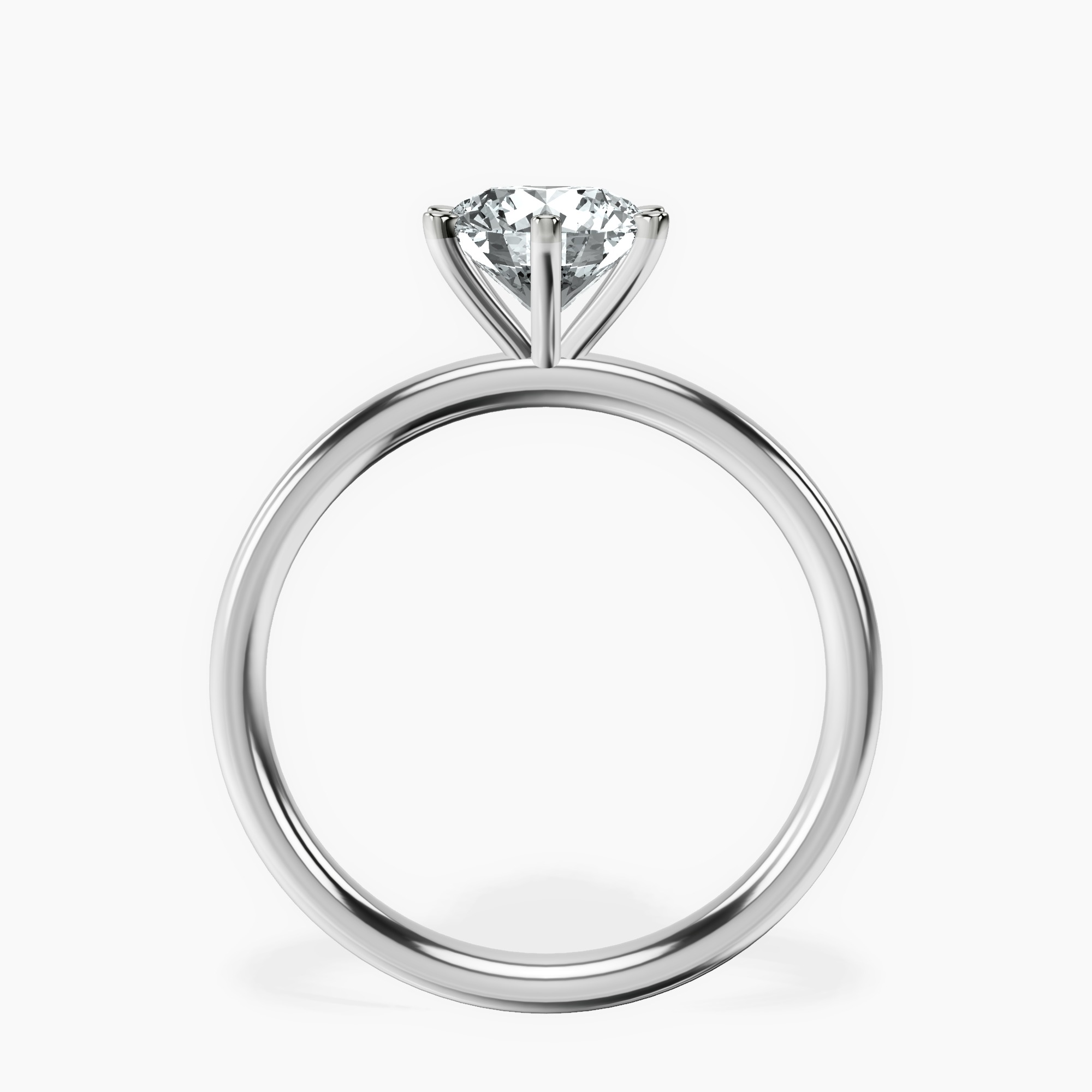 1.39 ct. round Six Prong Ring in 14kt white gold side right image one