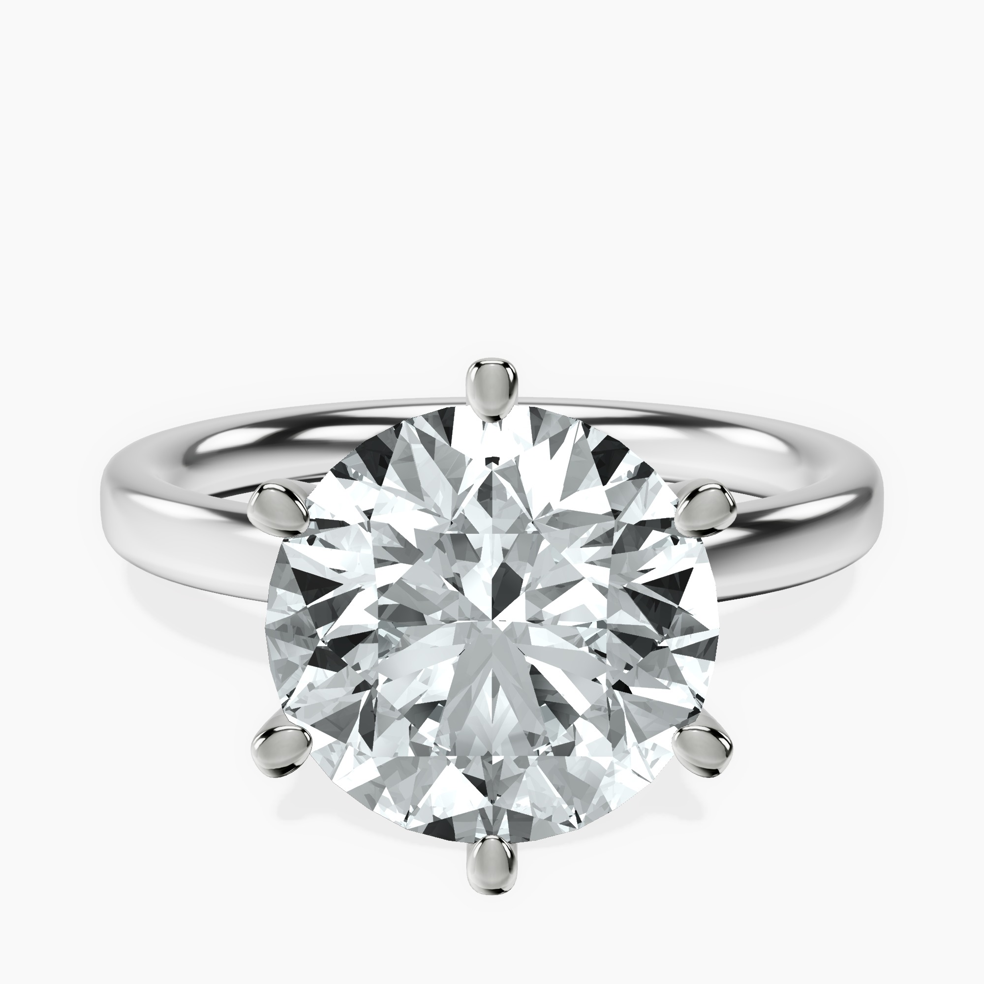 3.29 ct. round Six Prong Ring in platinum rtr top