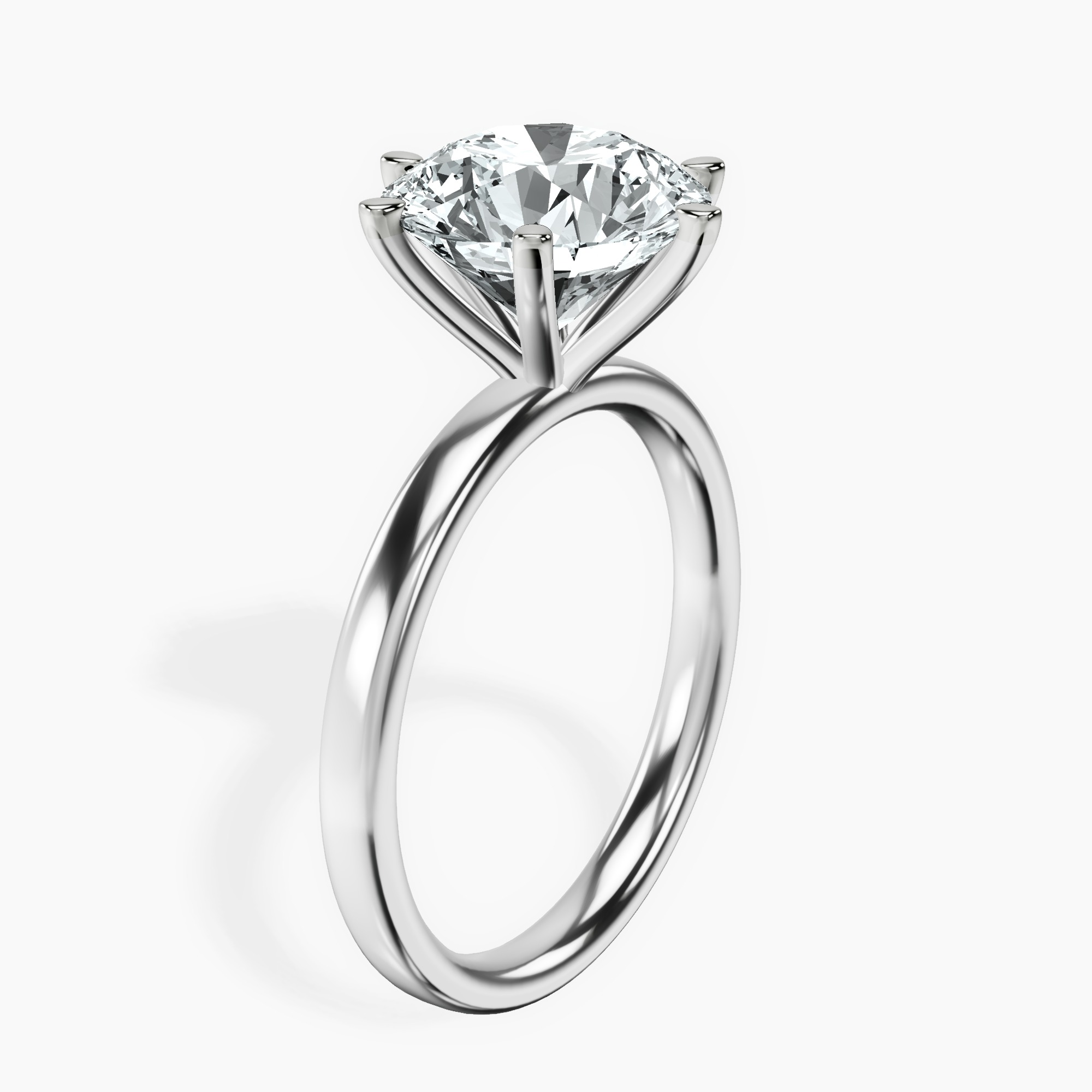3.29 ct. round Six Prong Ring in platinum standing product image one