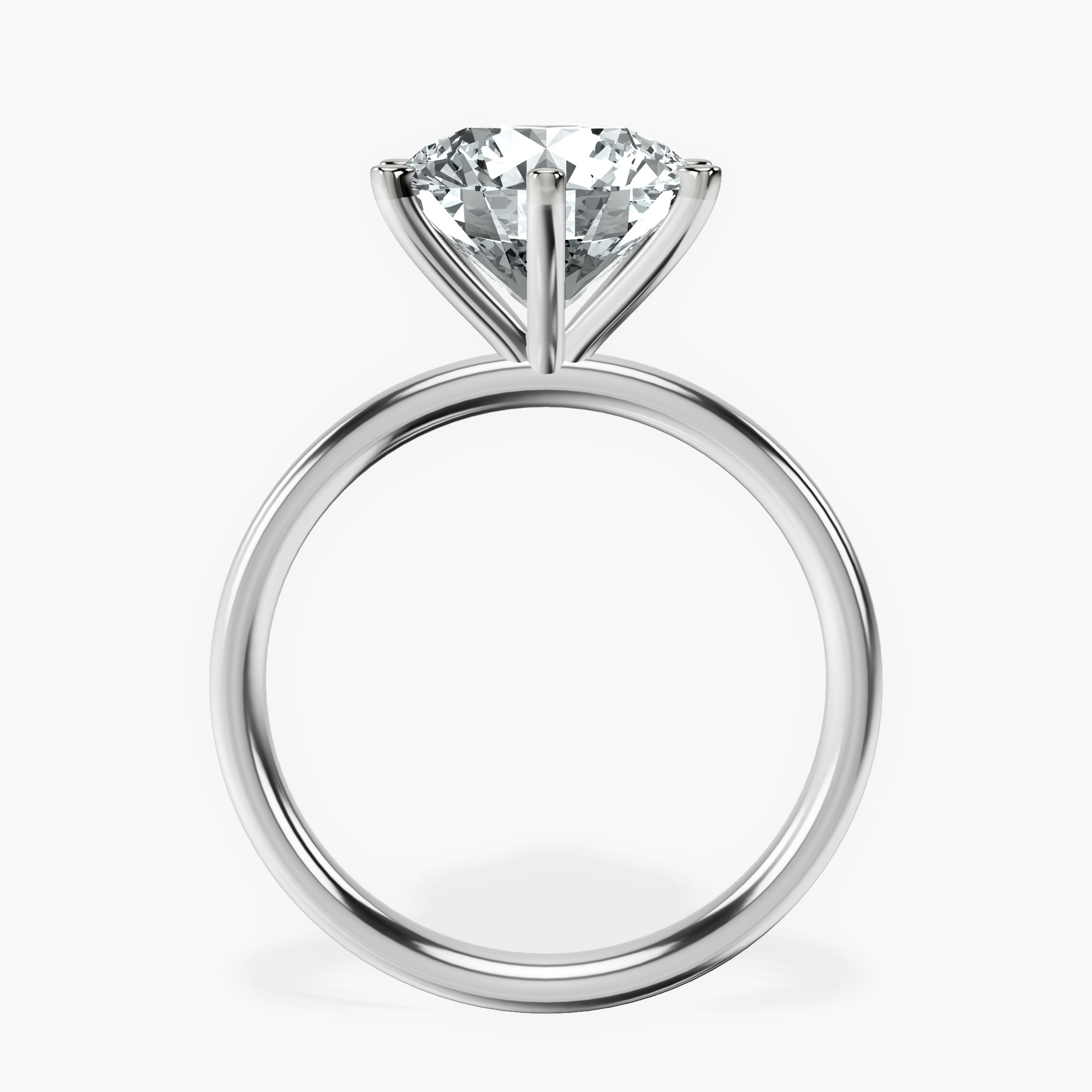 3.29 ct. round Six Prong Ring in platinum side right image one