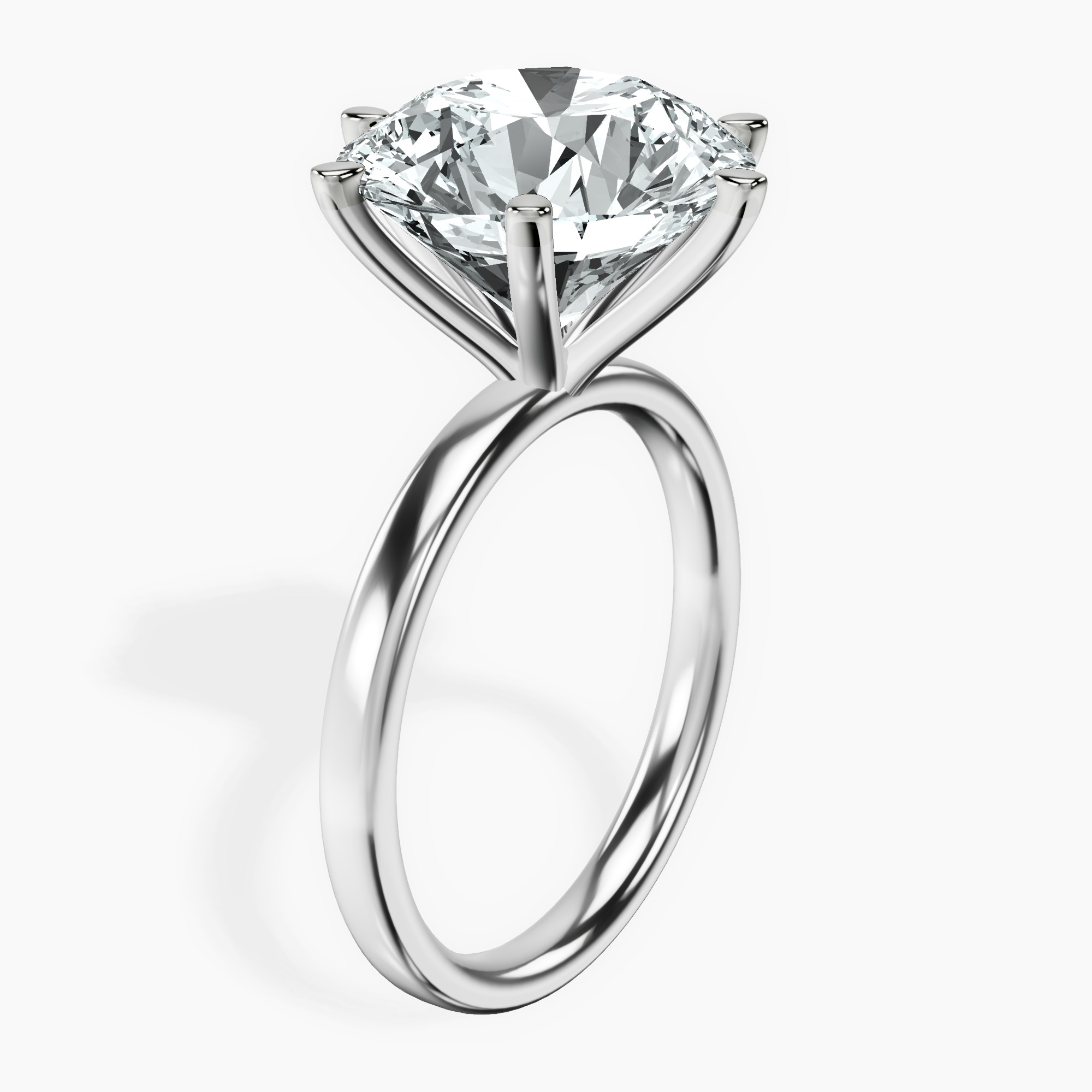 10kt White Gold Six Prong Solitaire 2mm Lab Diamond Ring standing product image one