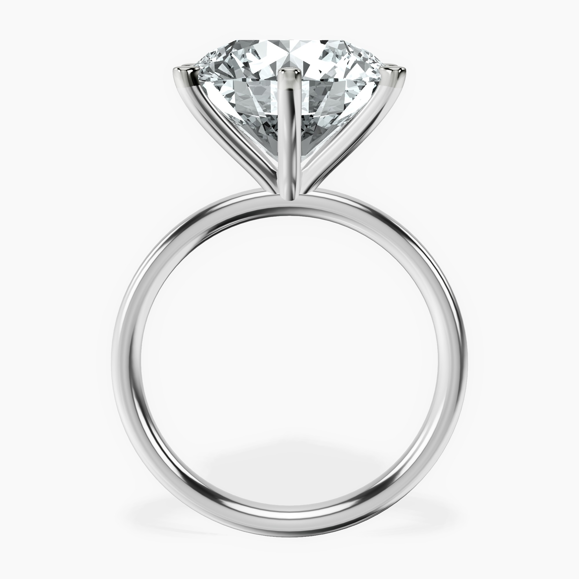 10kt White Gold Six Prong Solitaire 2mm Lab Diamond Ring side right image one