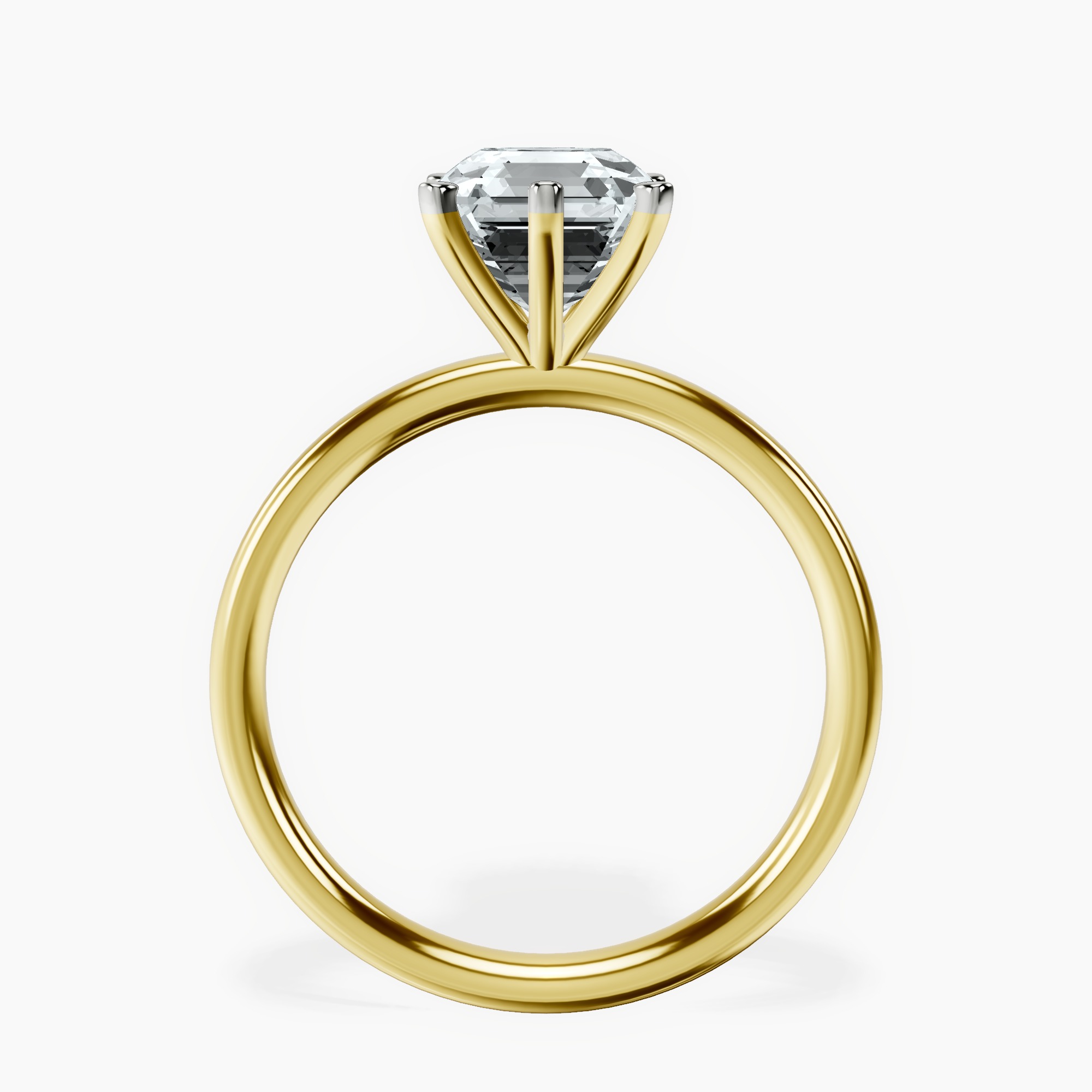 14kt Yellow Gold Six Prong Solitaire 2mm Lab Diamond Ring side right image one