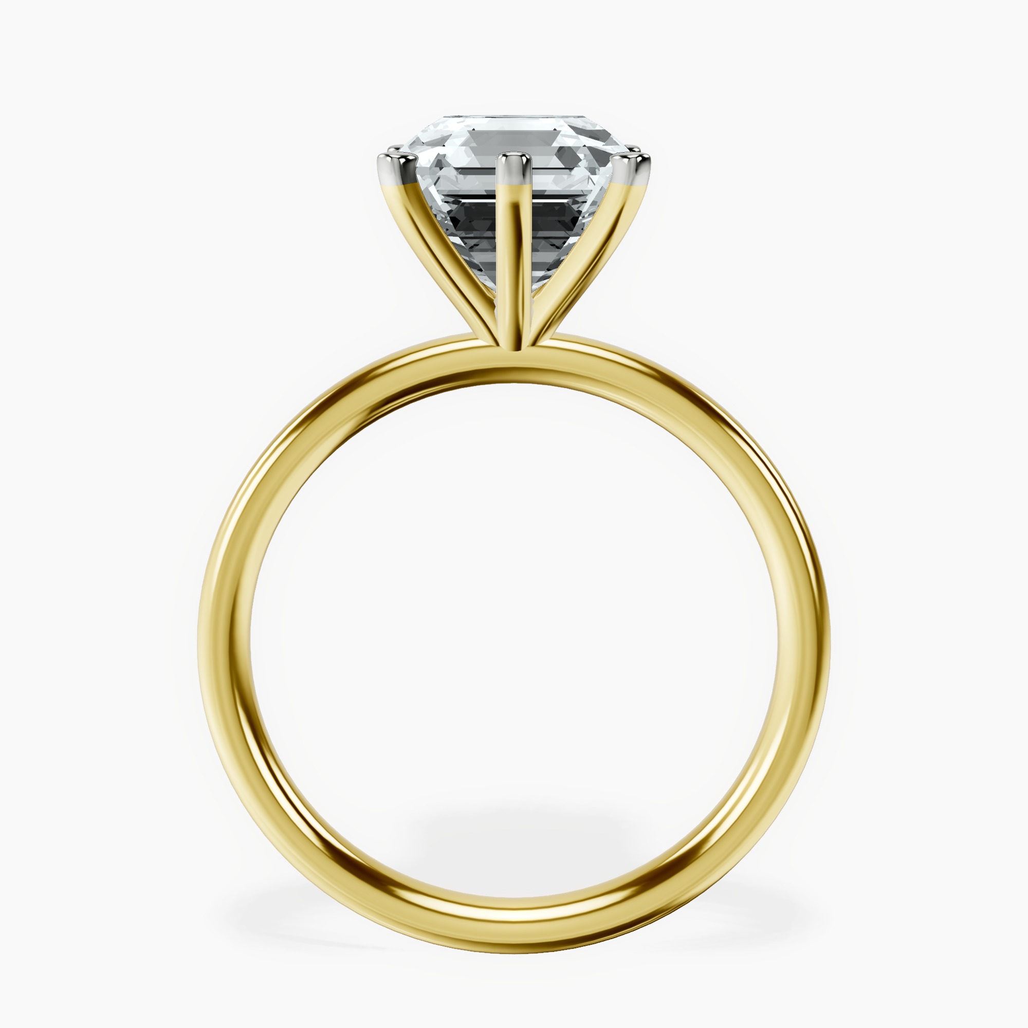 14kt Yellow Gold Six Prong Solitaire 2mm Lab Diamond Ring side right image one