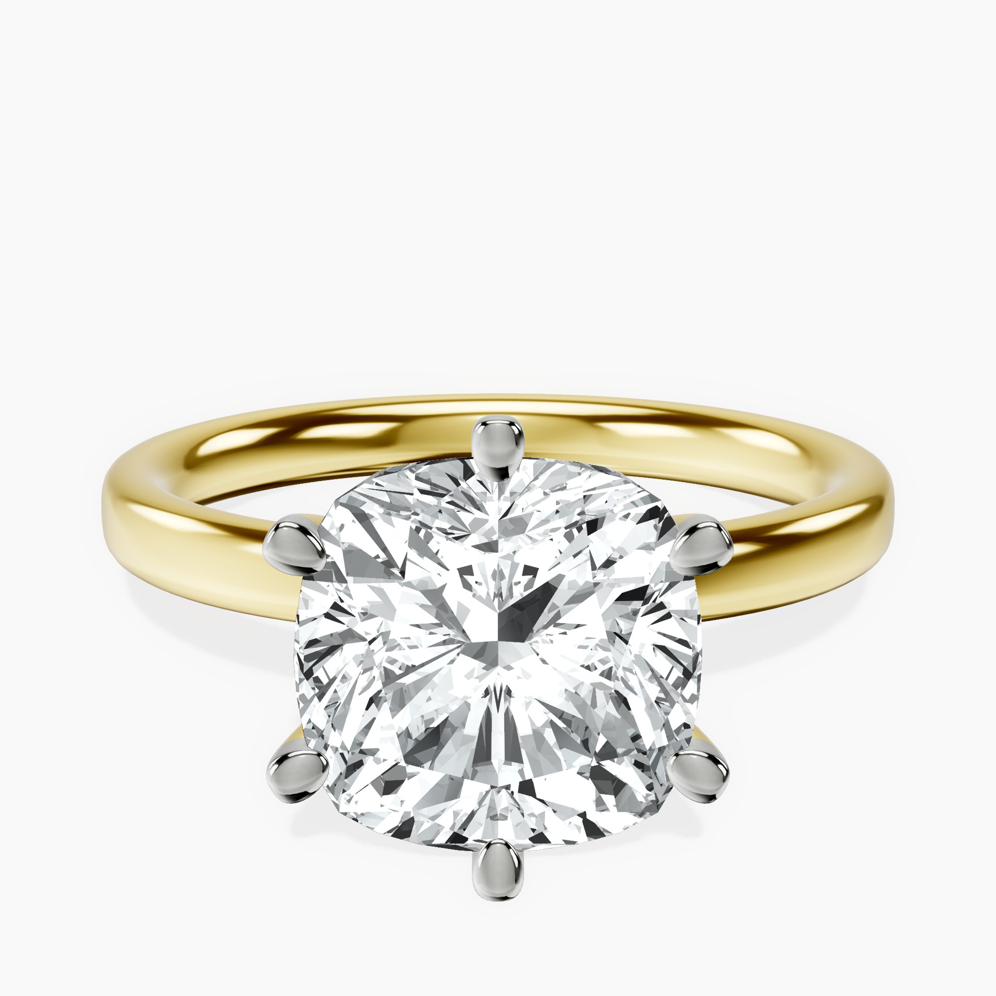 10kt Yellow Gold Six Prong Solitaire 2mm Lab Diamond Ring front image