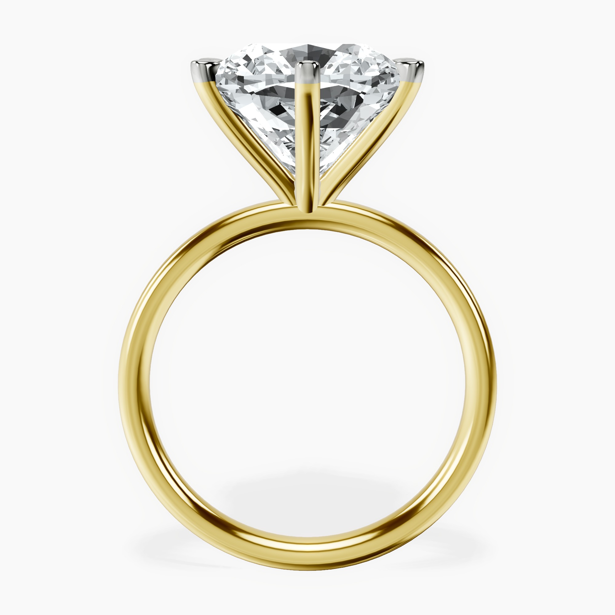 18kt Yellow Gold Six Prong Solitaire 2mm Lab Diamond Ring side right image one
