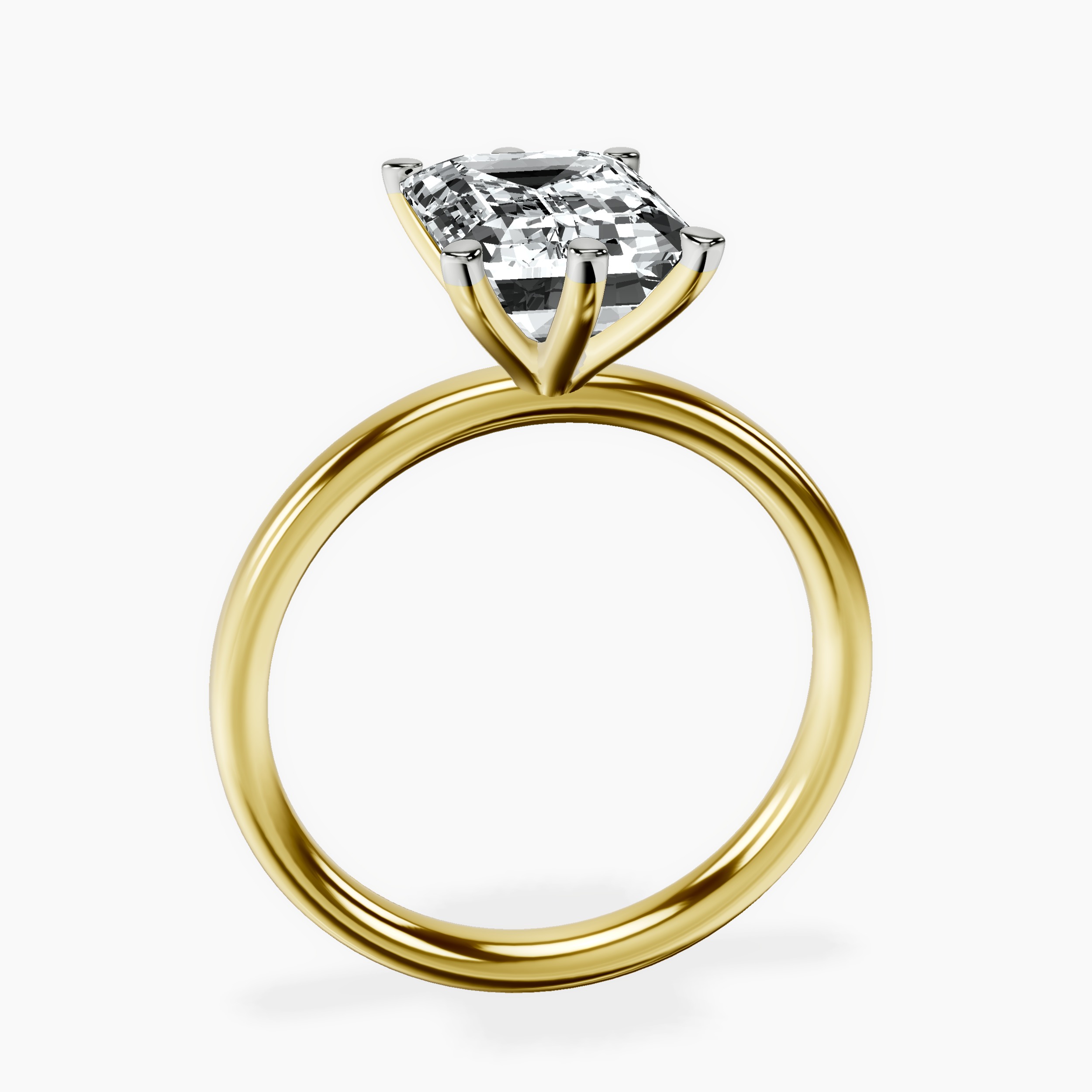 10kt Yellow Gold Six Prong Solitaire 2mm Lab Diamond Ring side right image one