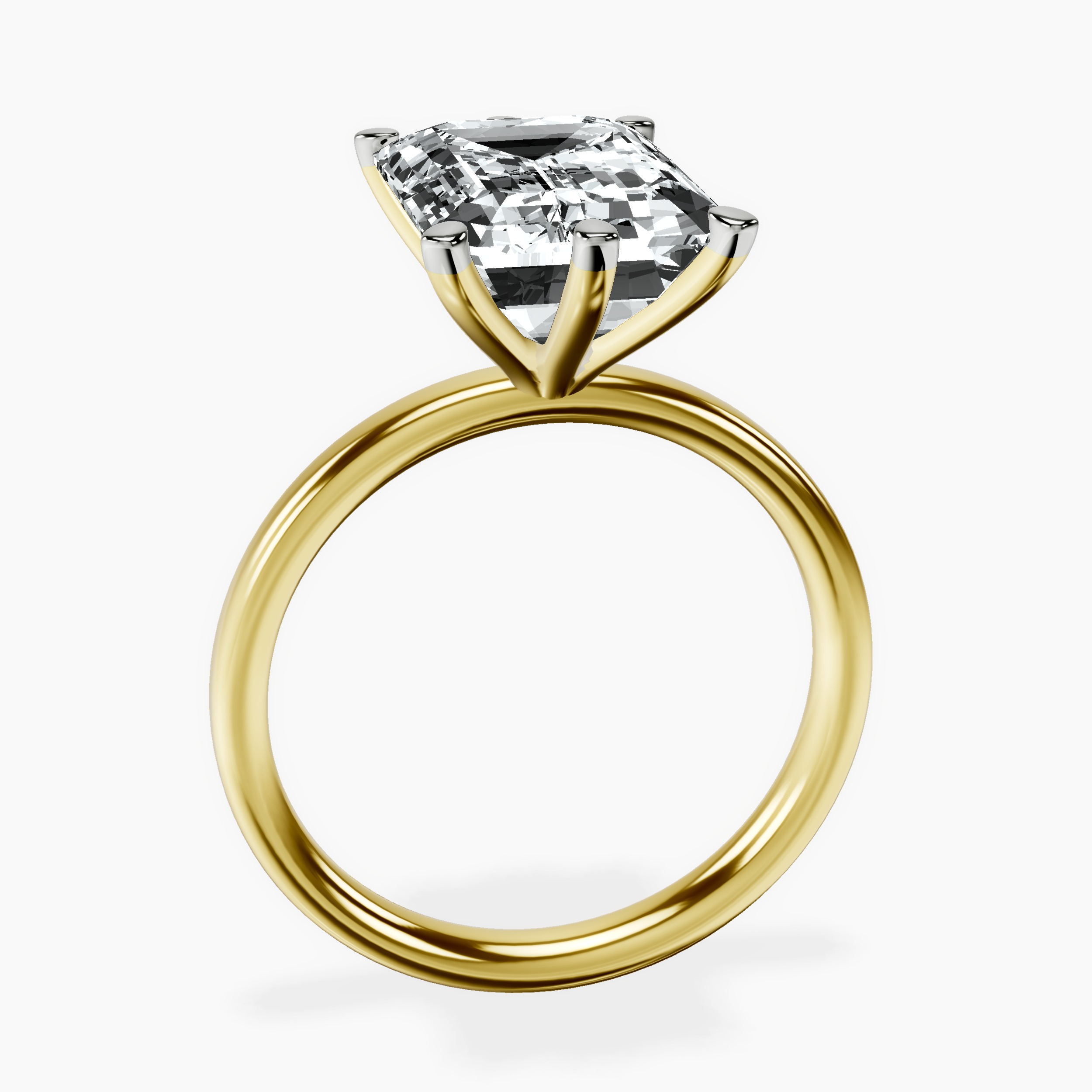 14kt Yellow Gold Six Prong Solitaire 2mm Lab Diamond Ring side right image one