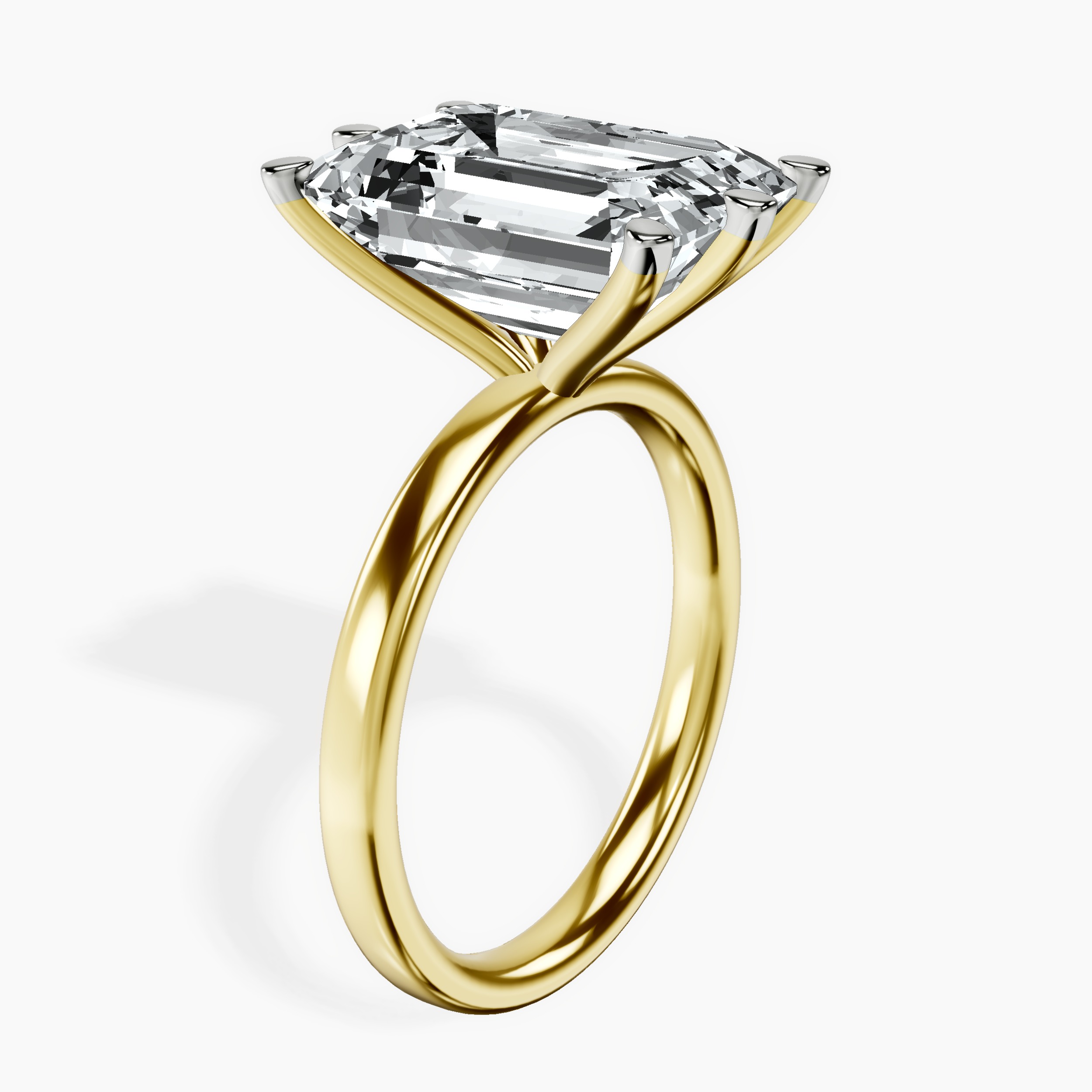 18kt Yellow Gold Six Prong Solitaire 2mm Lab Diamond Ring standing product image one