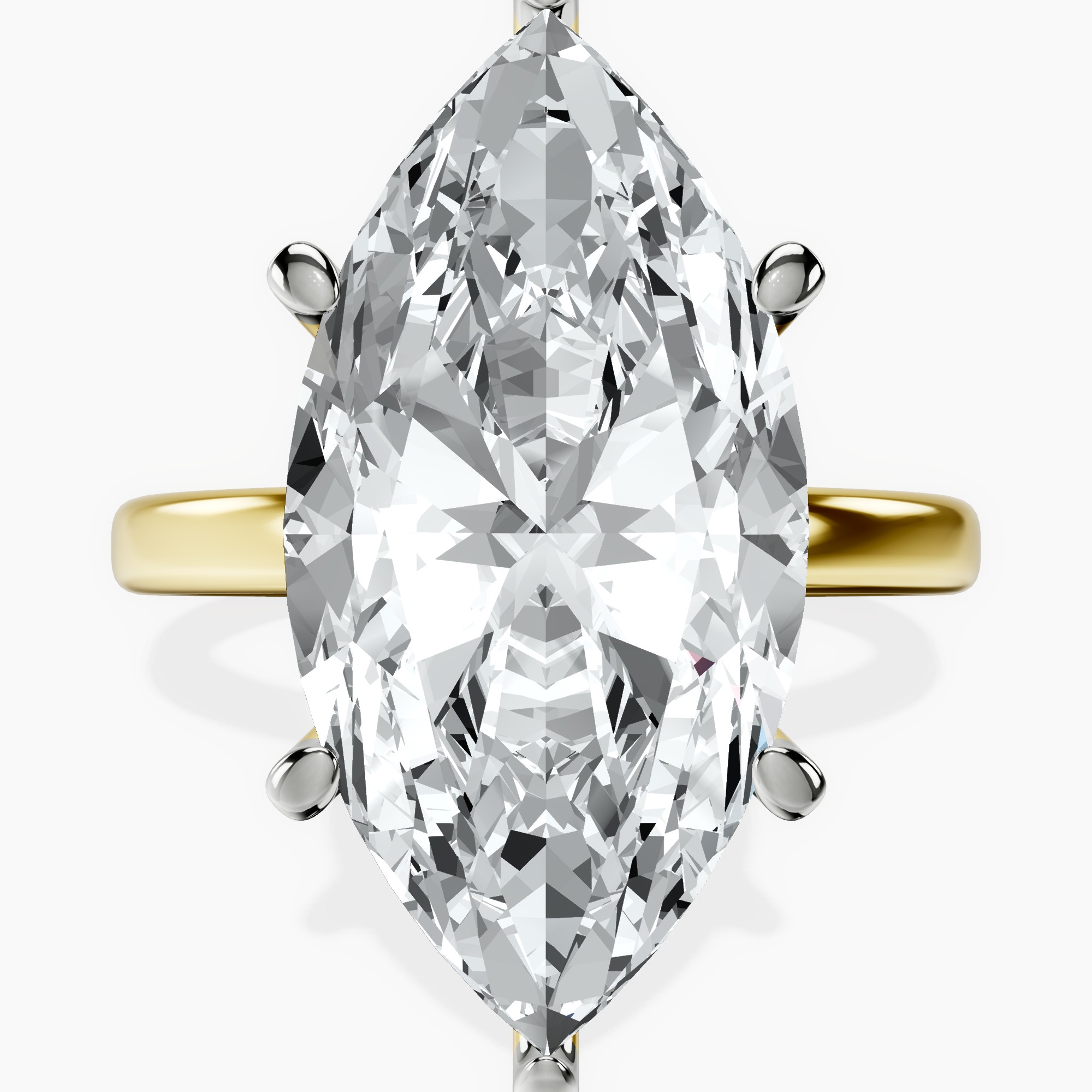 18kt Yellow Gold Six Prong Solitaire 2mm Lab Diamond Ring front image