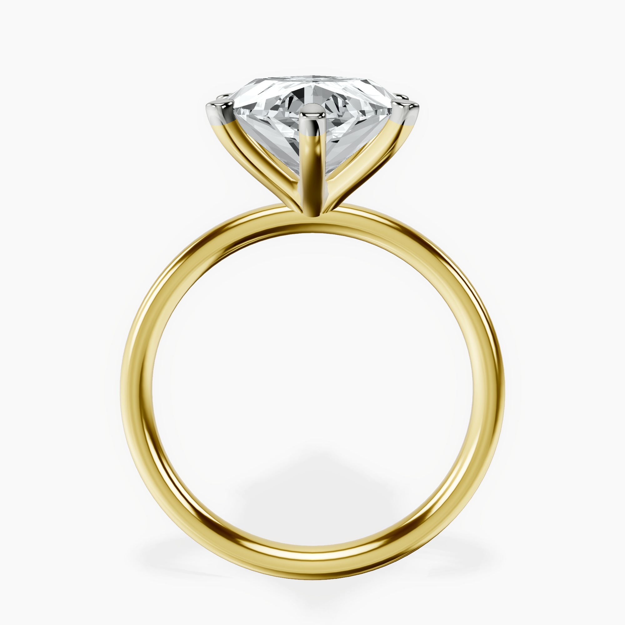 18kt Yellow Gold Six Prong Solitaire 2mm Lab Diamond Ring side right image one