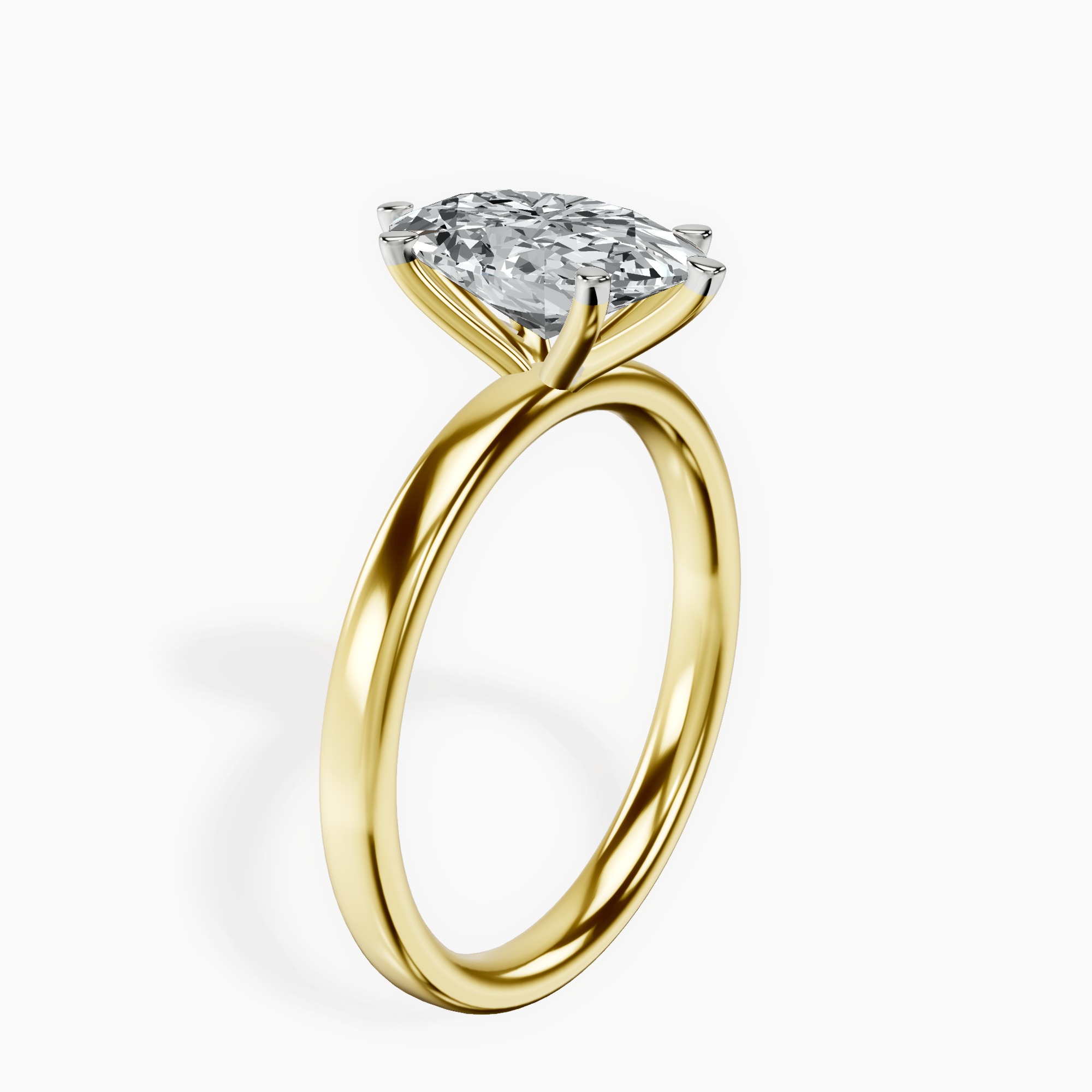18Ct Yellow Gold Six Prong Solitaire 2mm Lab Diamond Ring standing product image one