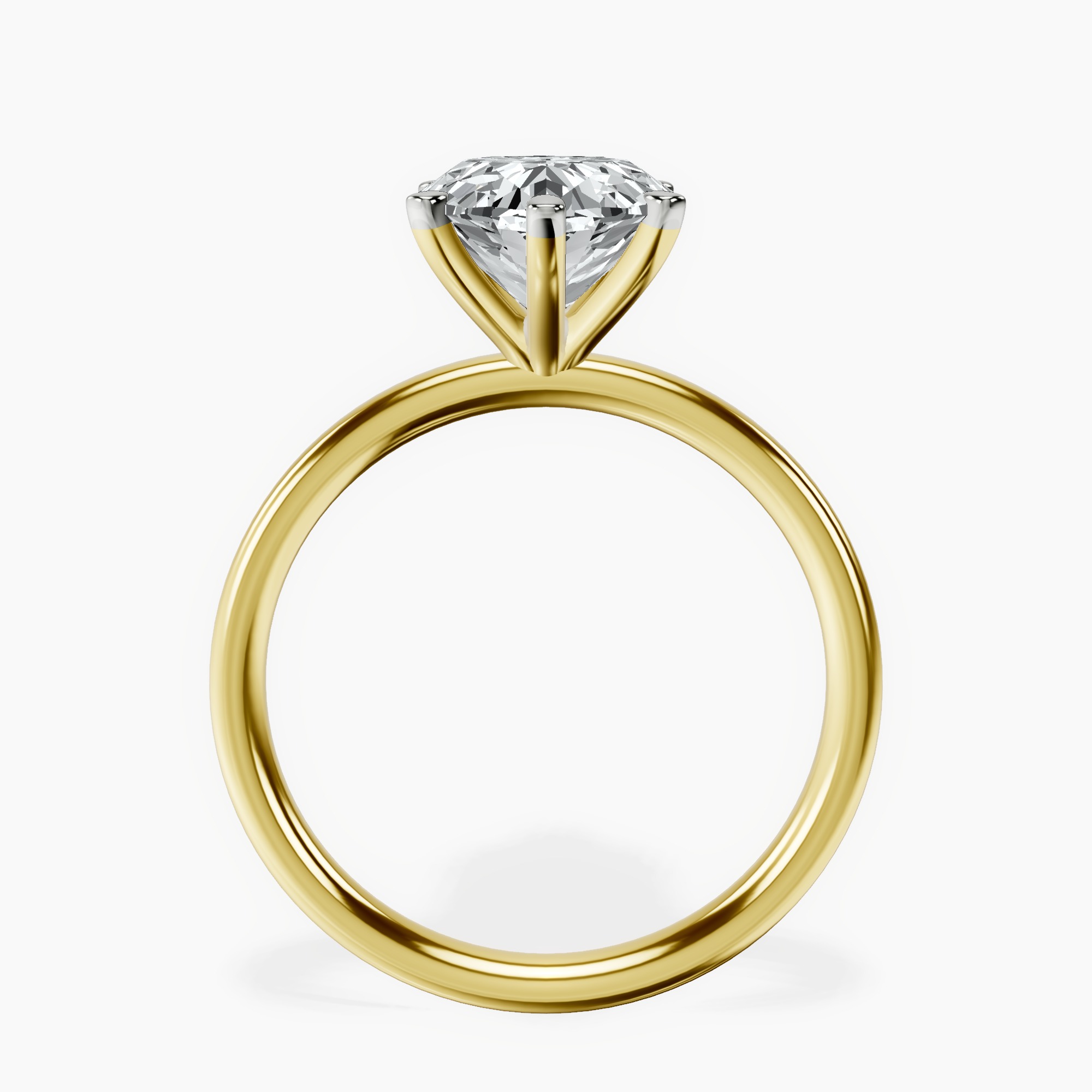18kt Yellow Gold Six Prong Solitaire 2mm Lab Diamond Ring side right image one