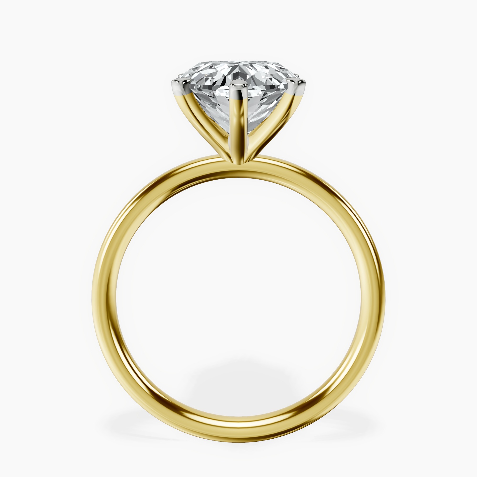 18kt Yellow Gold Six Prong Solitaire 2mm Lab Diamond Ring side right image one