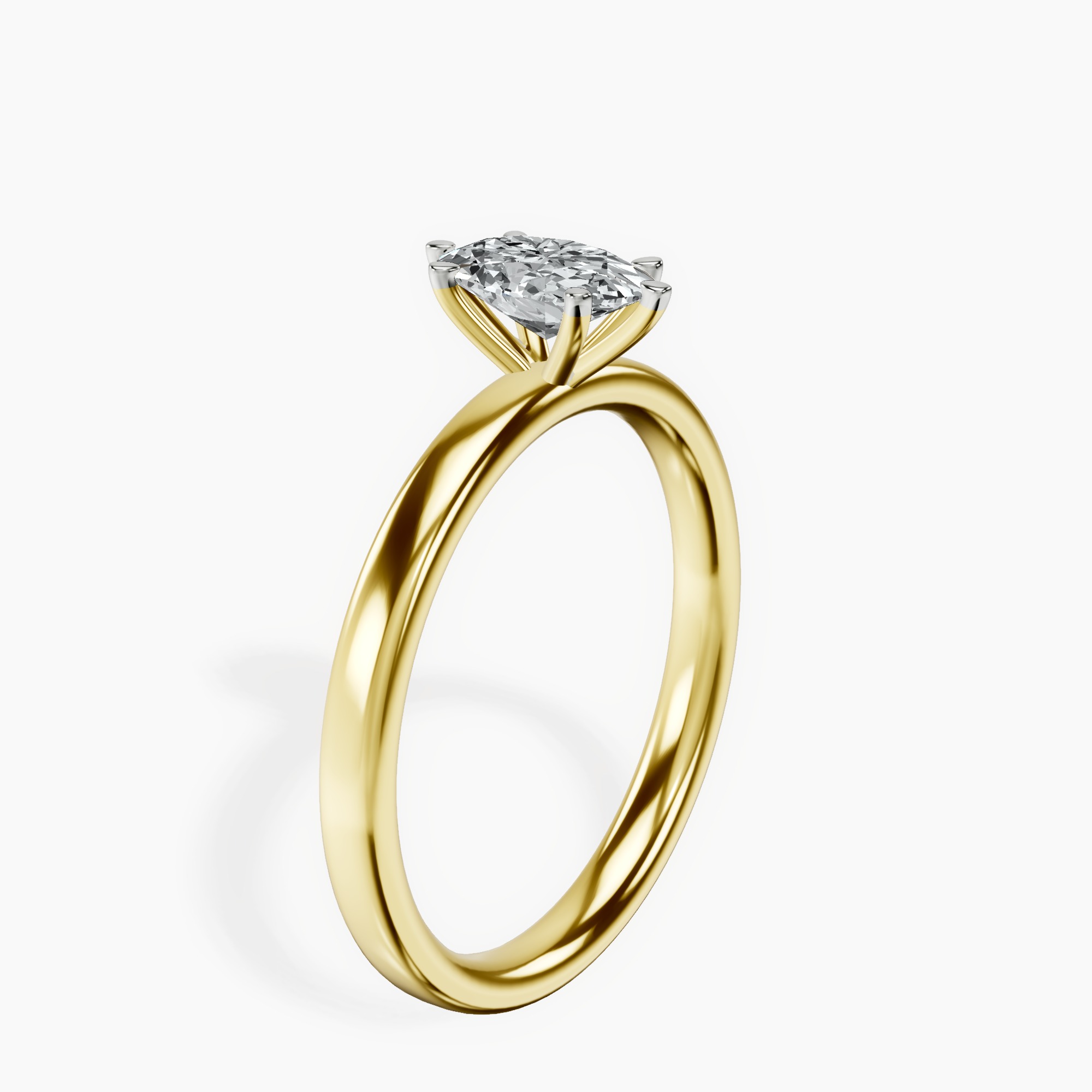 18kt Yellow Gold Six Prong Solitaire 2mm Lab Diamond Ring standing product image one