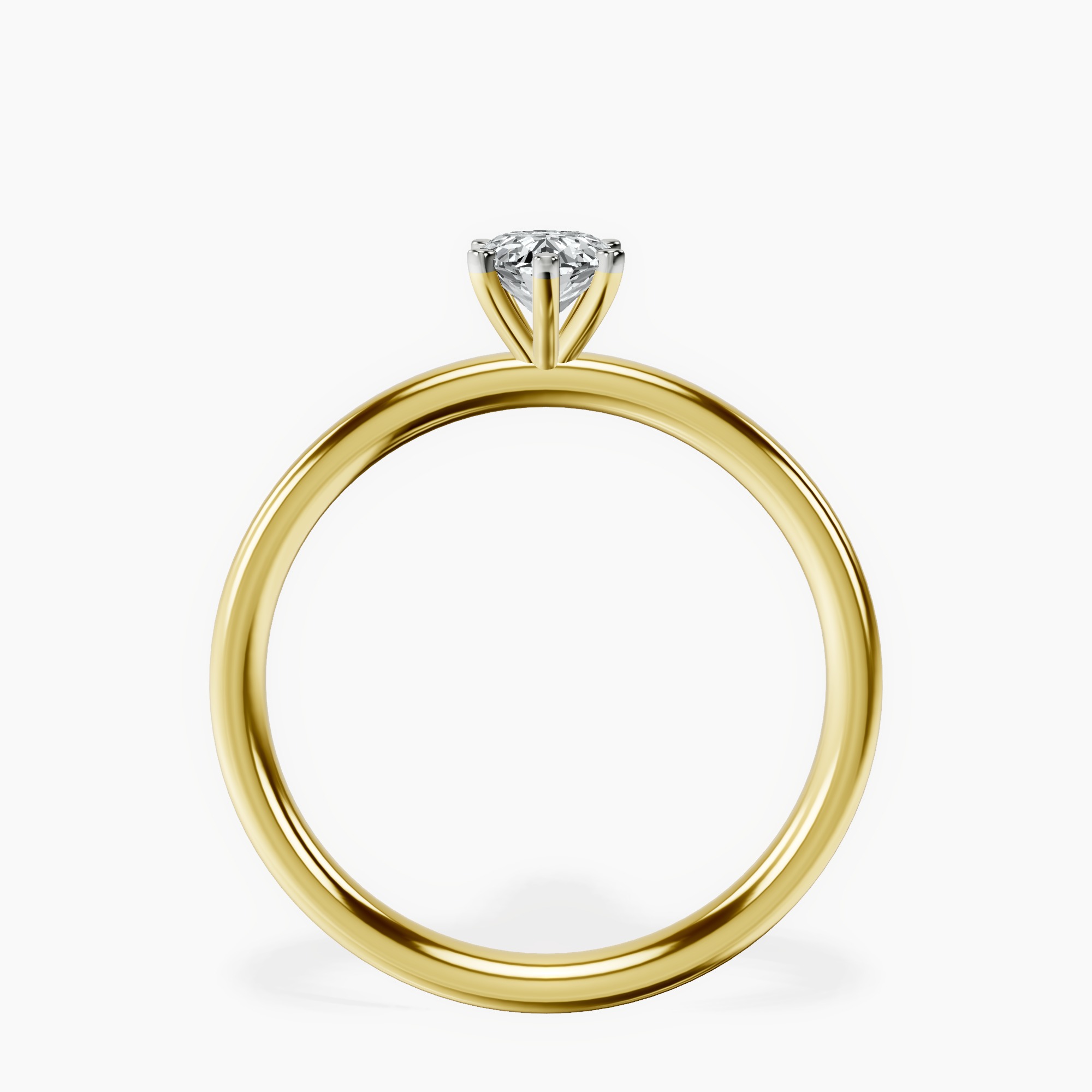 18kt Yellow Gold Six Prong Solitaire 2mm Lab Diamond Ring side right image one