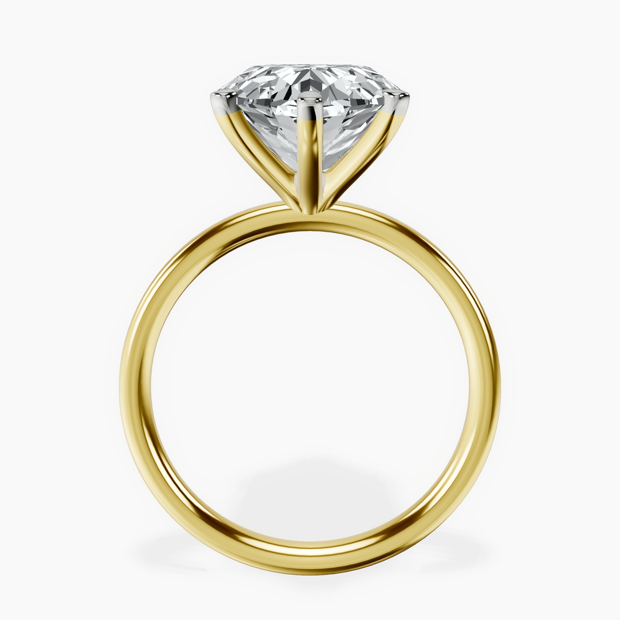 14kt Yellow Gold Six Prong Solitaire 2mm Lab Diamond Ring side right image one