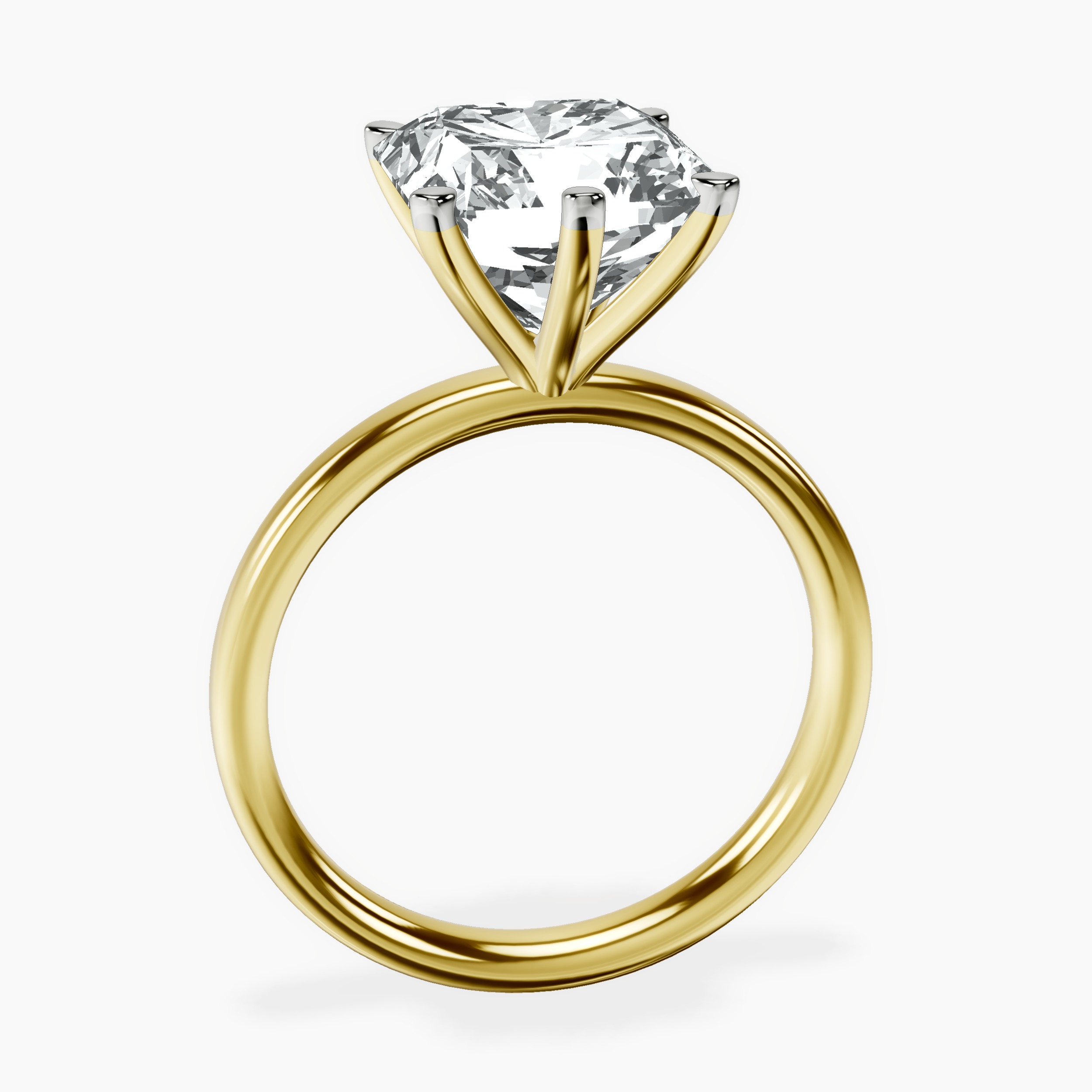 14kt Yellow Gold Six Prong Solitaire 2mm Lab Diamond Ring side right image one