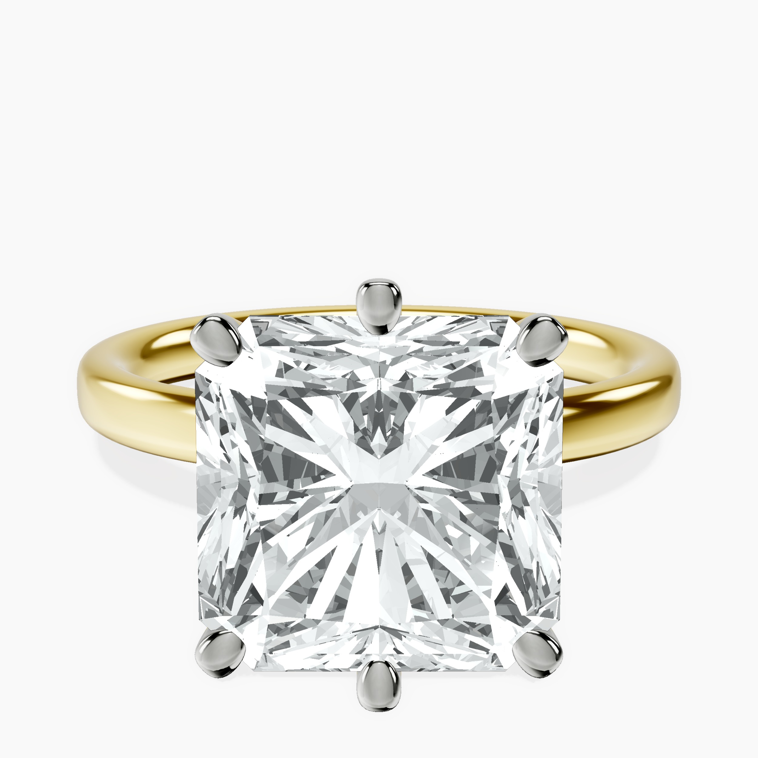 10kt Yellow Gold Six Prong Solitaire 2mm Lab Diamond Ring front image