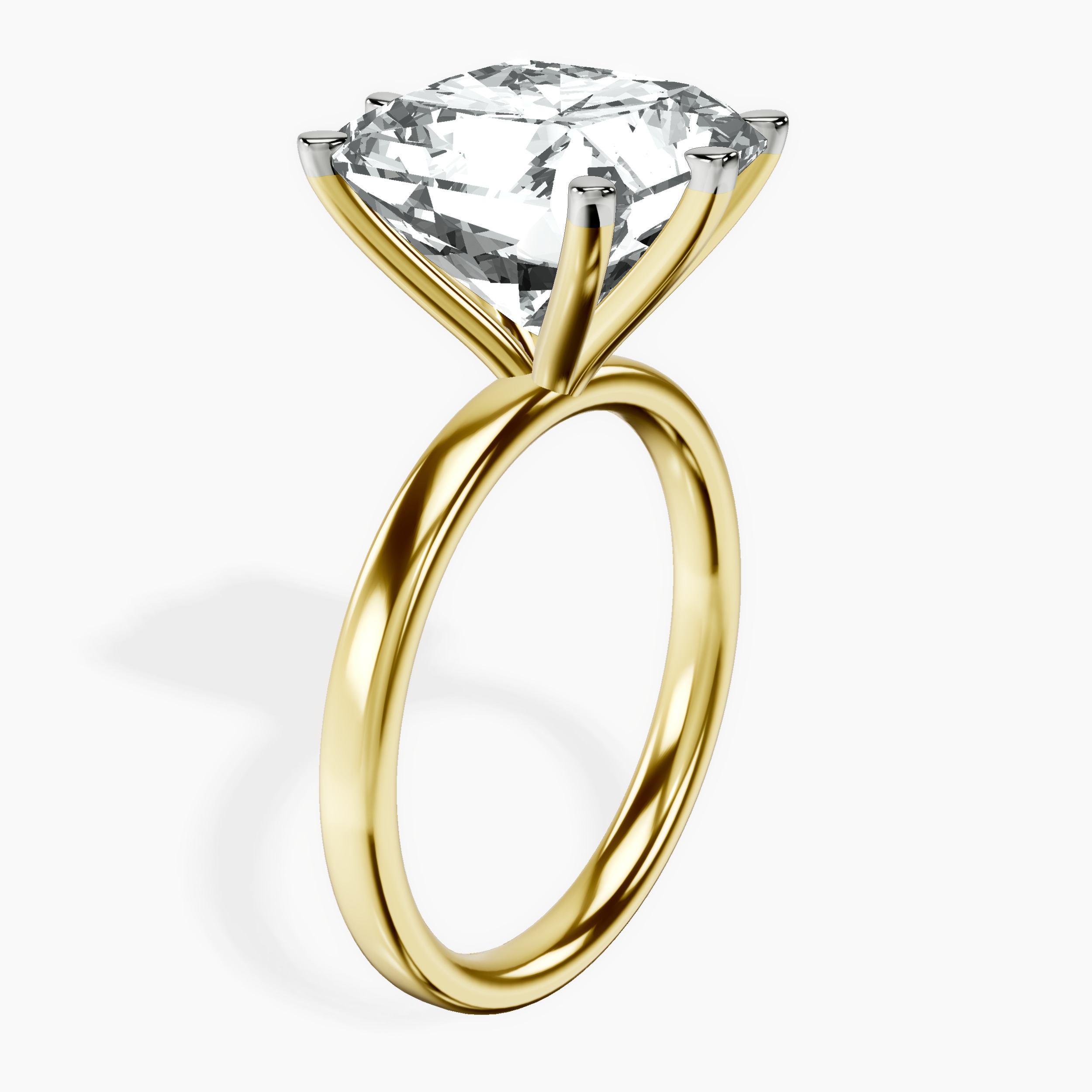 10kt Yellow Gold Six Prong Solitaire 2mm Lab Diamond Ring standing product image one