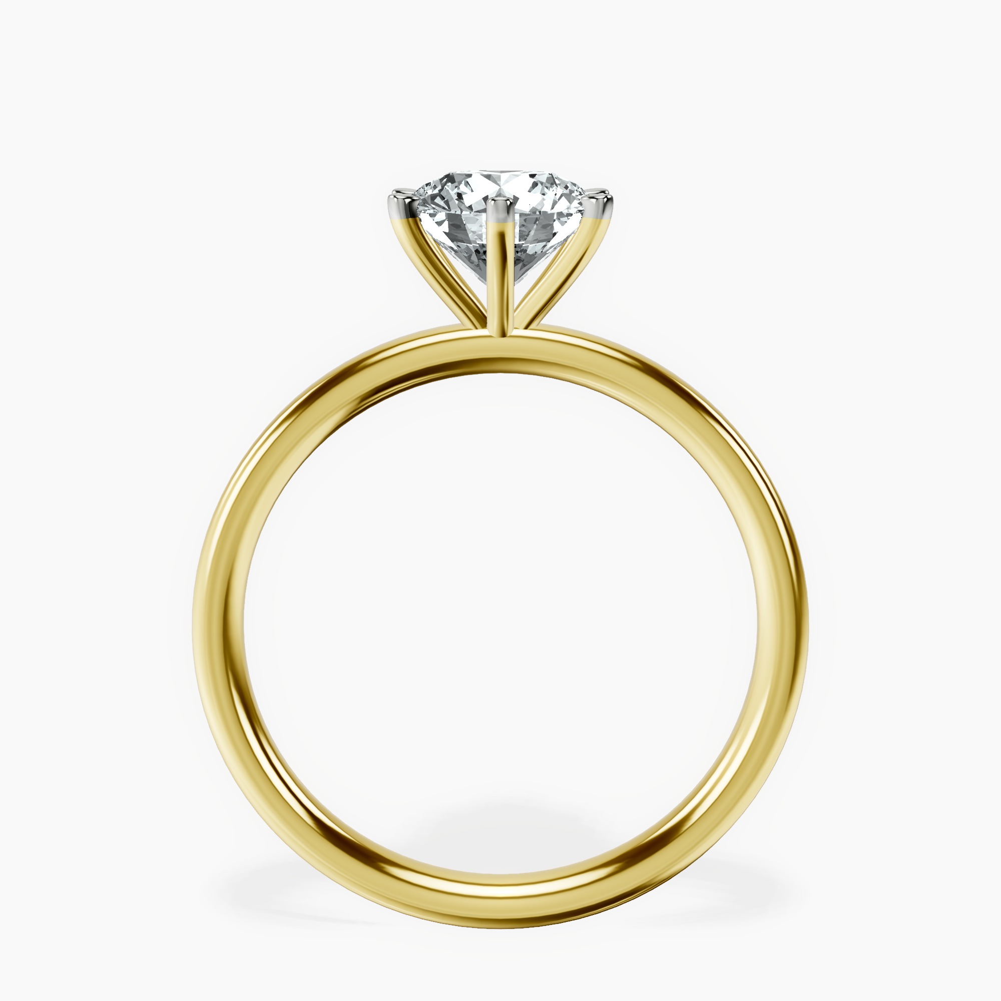 1.79 ct. round Six Prong Ring in 9Ct yellow gold side right image one