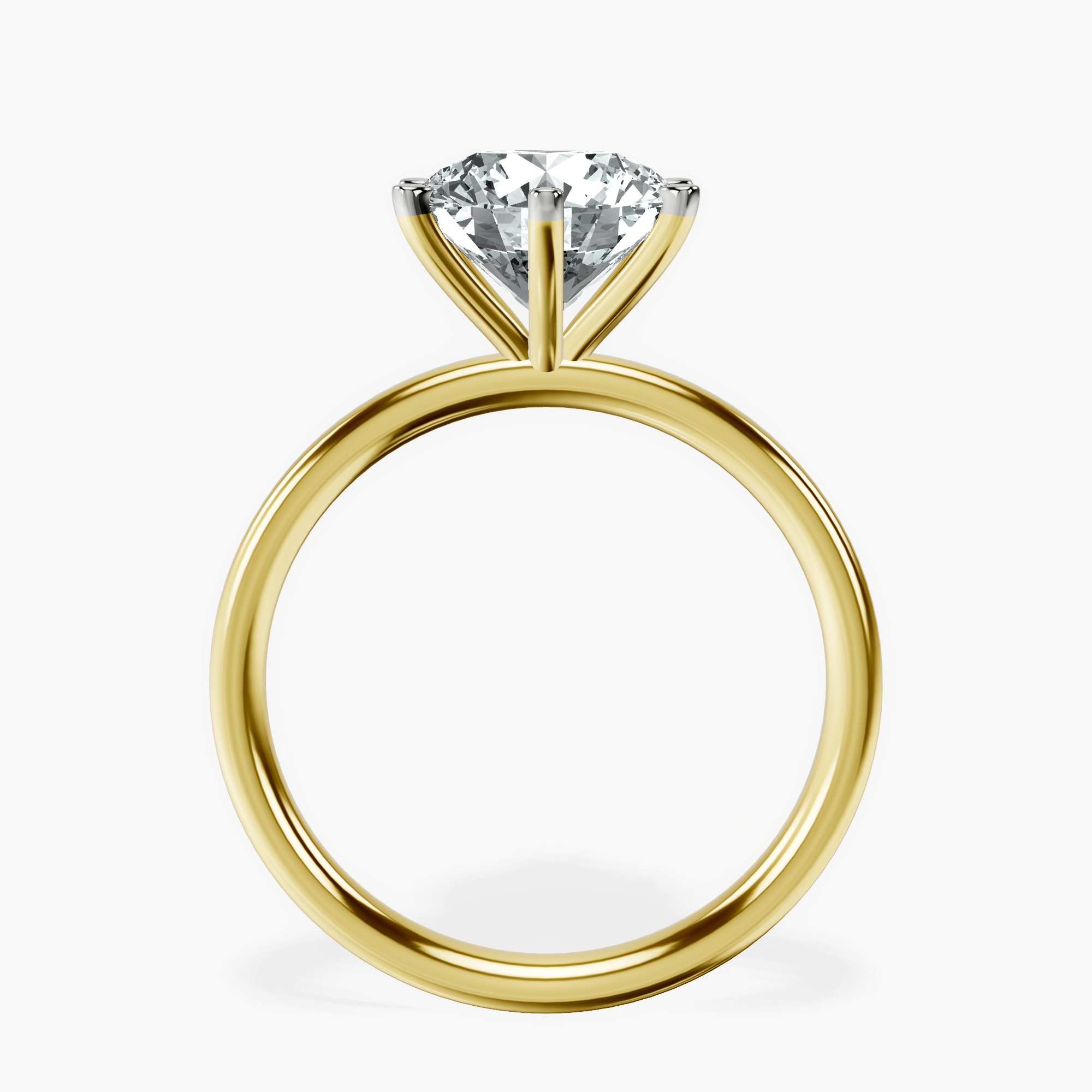 14kt Yellow Gold Six Prong Solitaire 2mm Lab Diamond Ring side right image one