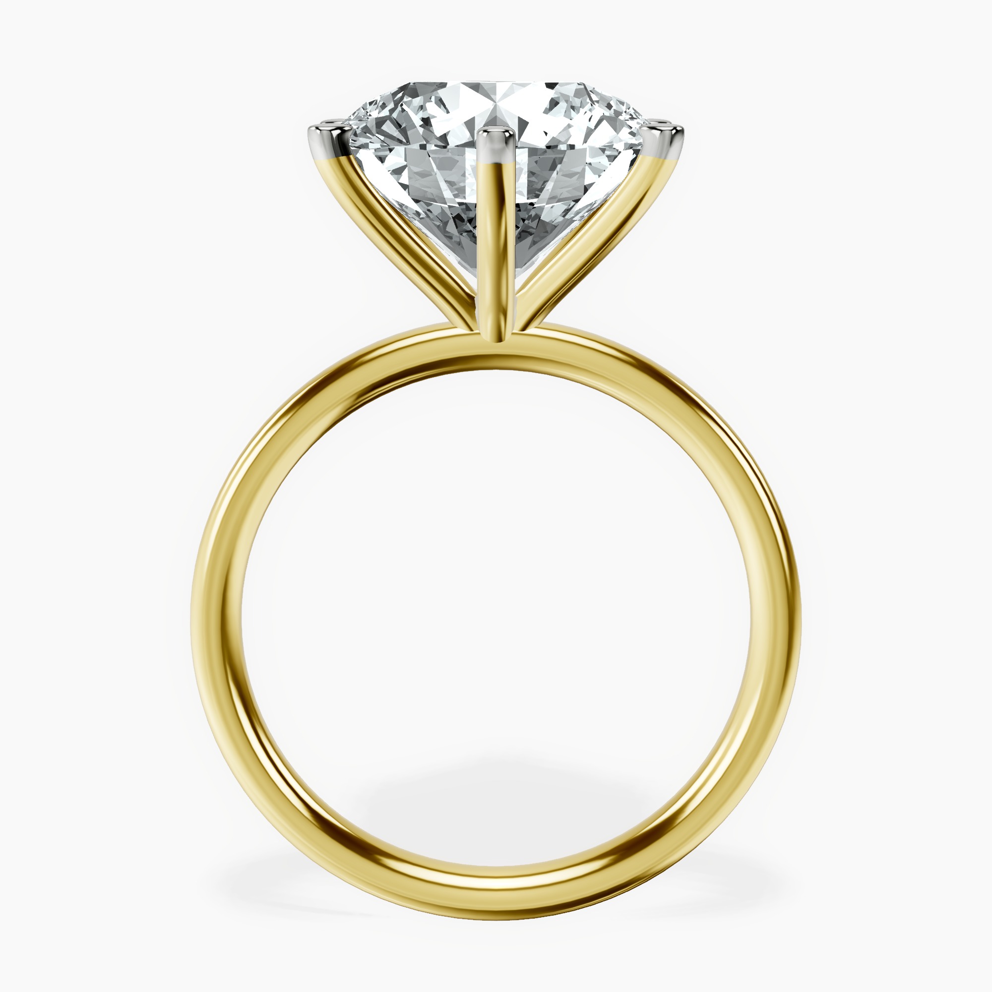14kt Yellow Gold Six Prong Solitaire 2mm Lab Diamond Ring side right image one