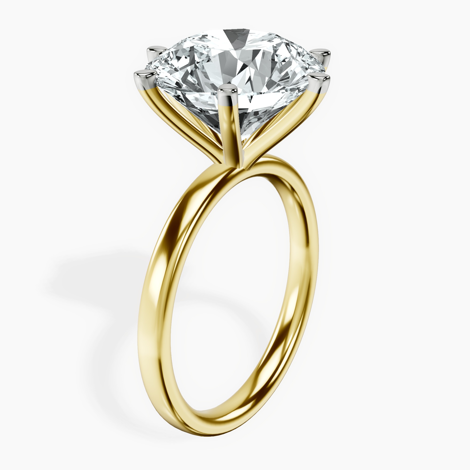 14kt Yellow Gold Six Prong Solitaire 2mm Lab Diamond Ring standing product image one