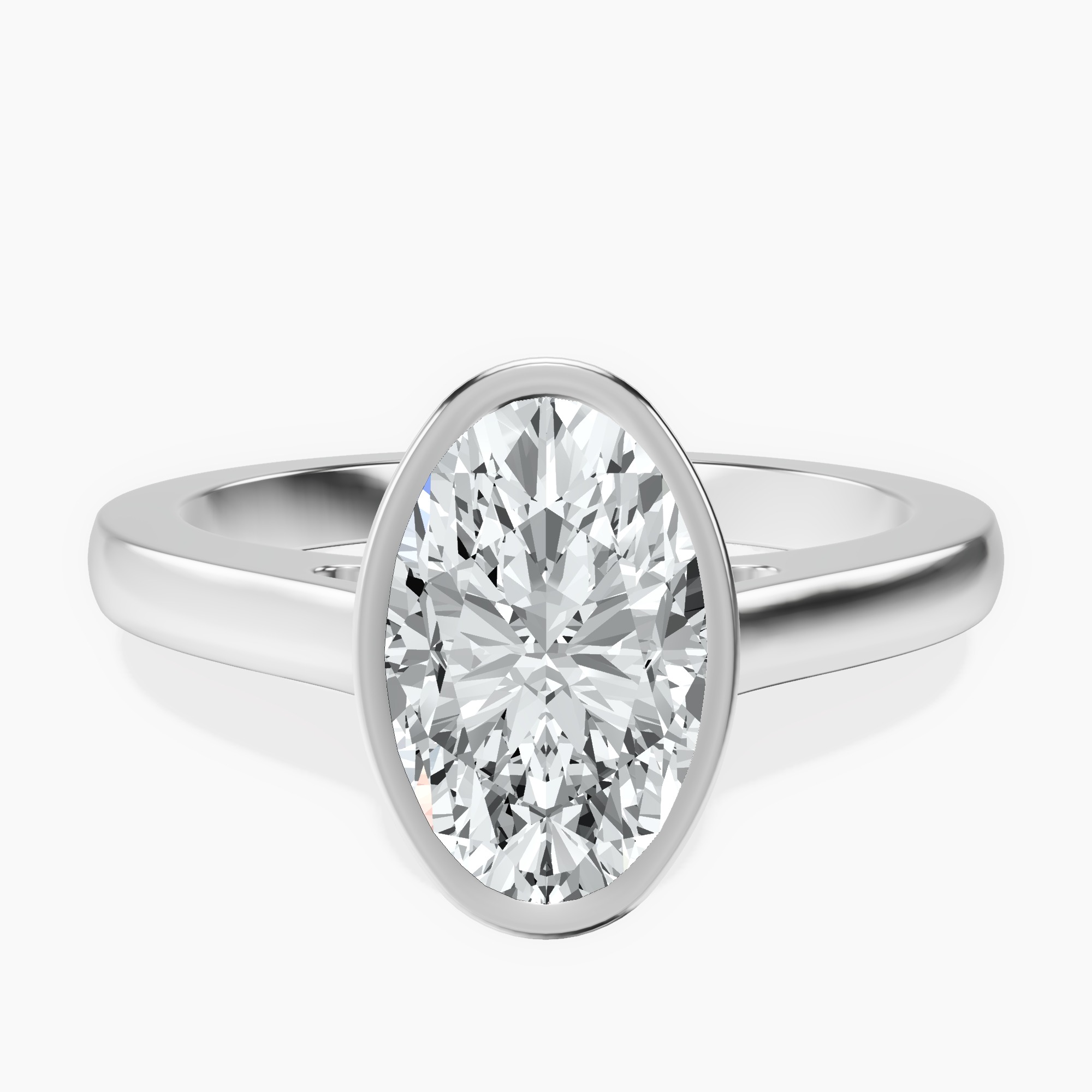 Platinum Bezel Set Solitaire Lab Diamond Ring front image