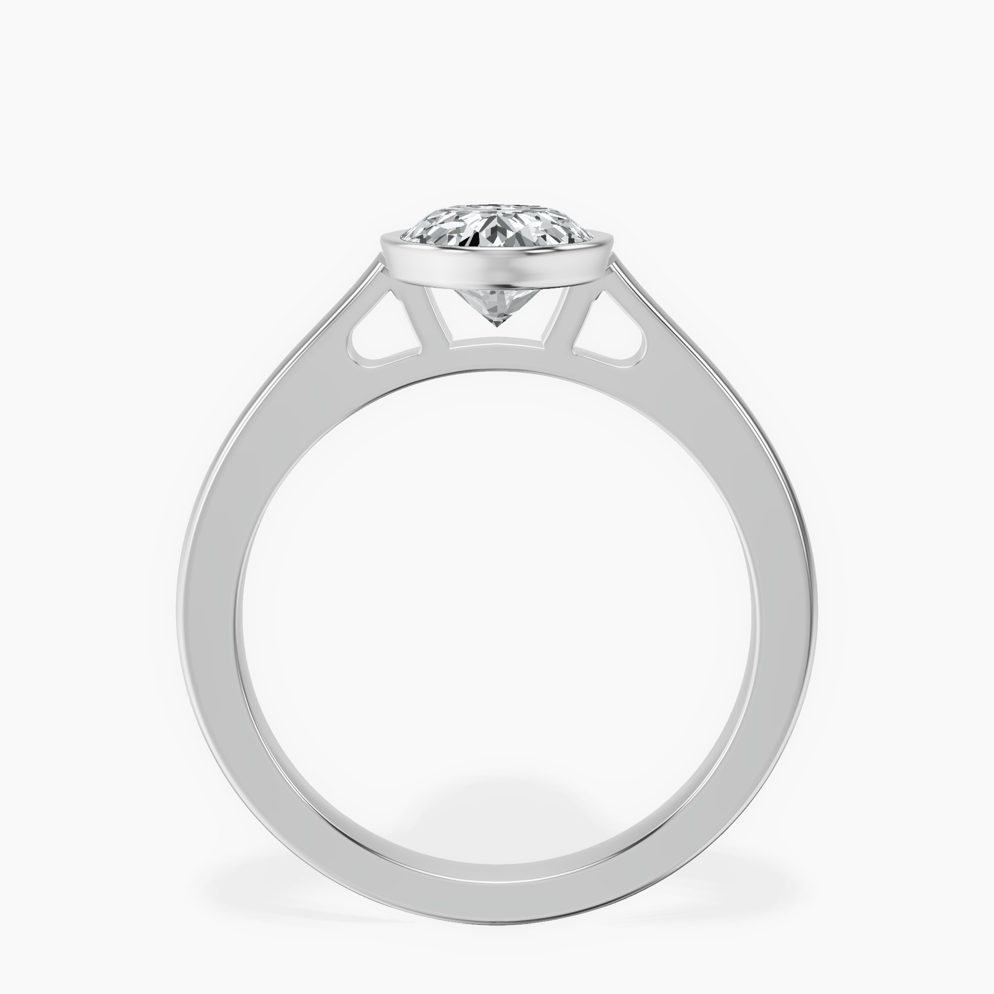 Platinum Bezel Set Solitaire Lab Diamond Ring side right image one