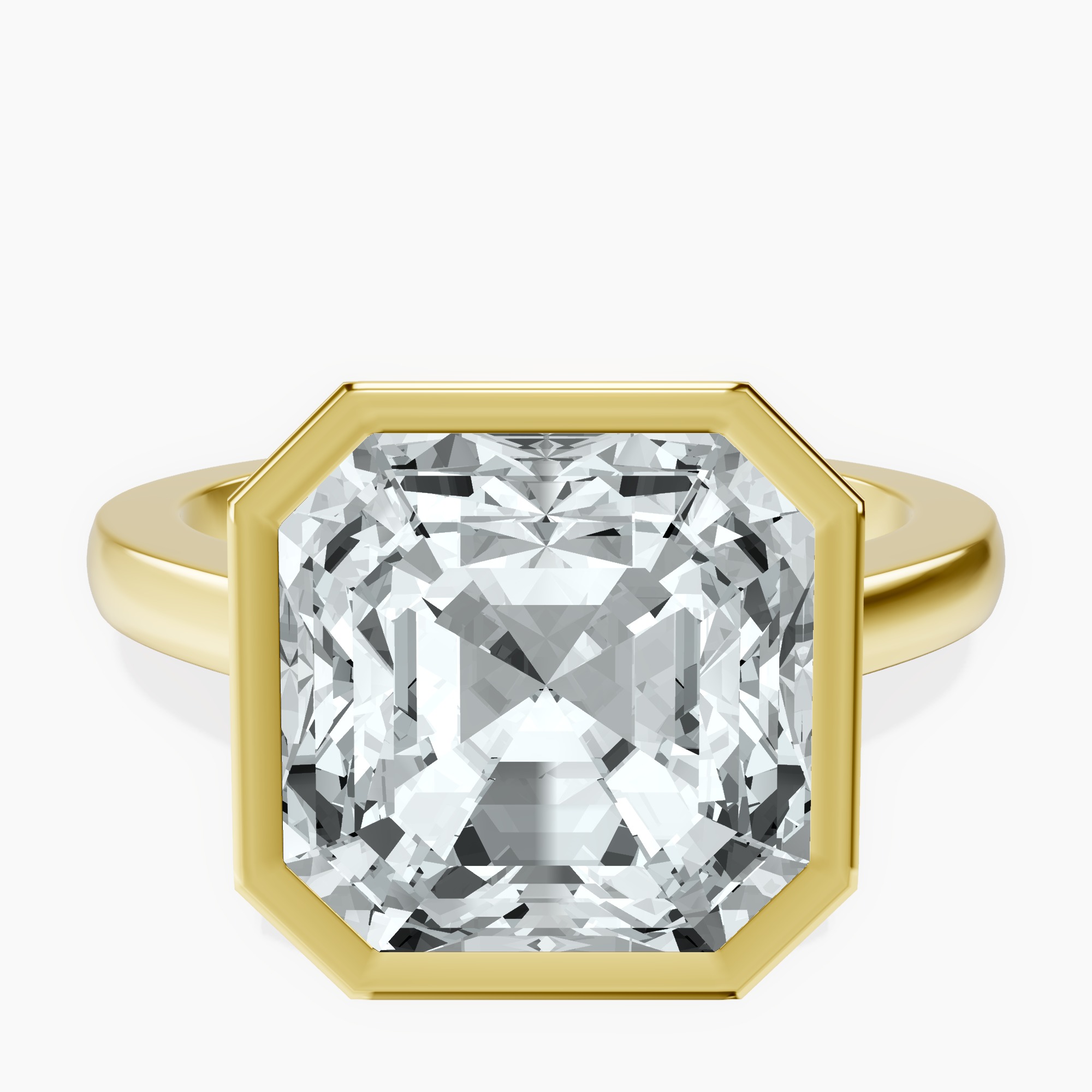 18kt Yellow Gold Bezel Set Solitaire Lab Diamond Ring front image