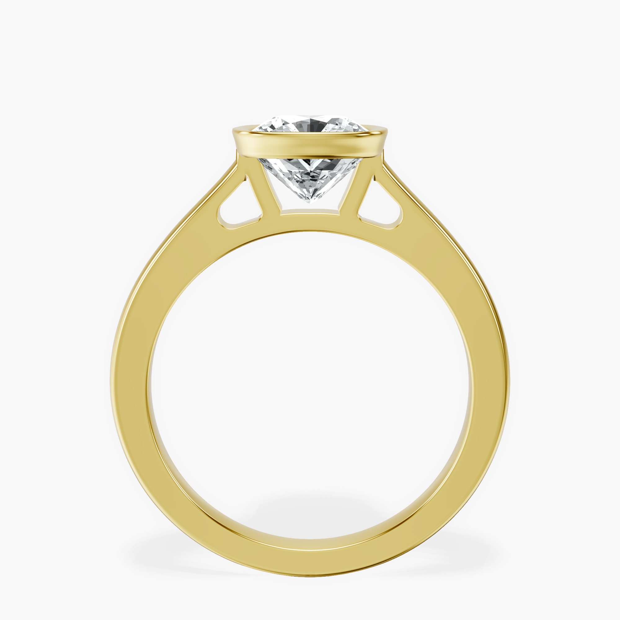 9Ct Yellow Gold Bezel Set Solitaire Lab Diamond Ring side right image one